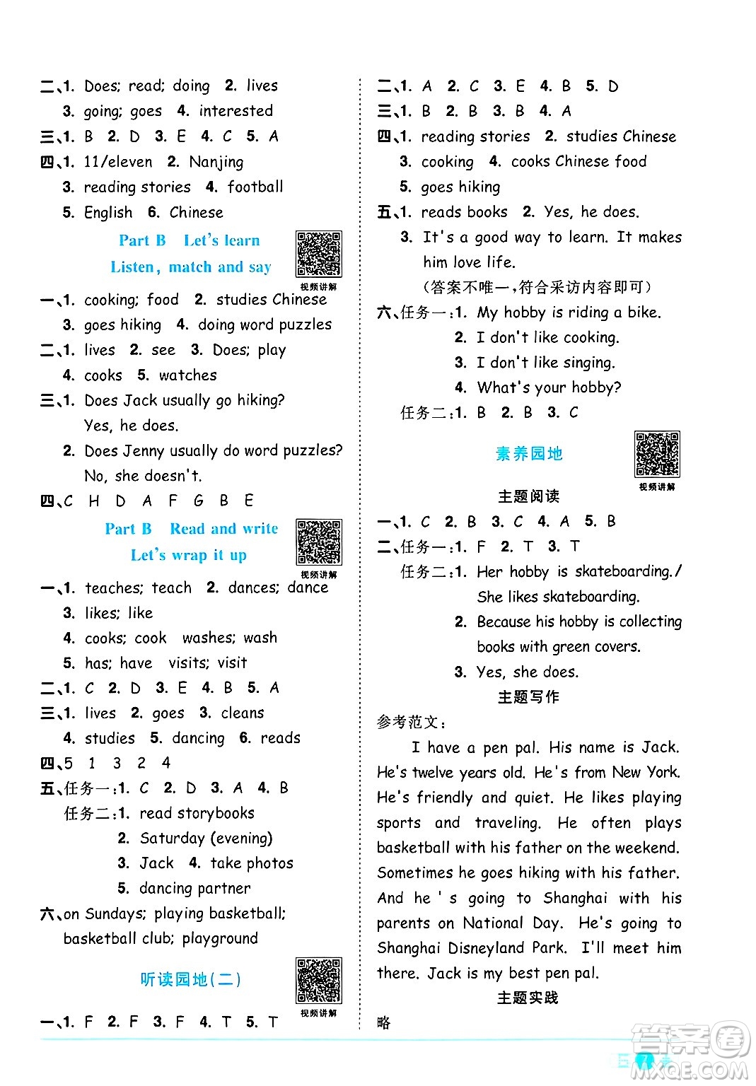 江西教育出版社2024年秋陽(yáng)光同學(xué)課時(shí)優(yōu)化作業(yè)六年級(jí)英語(yǔ)上冊(cè)人教PEP版答案