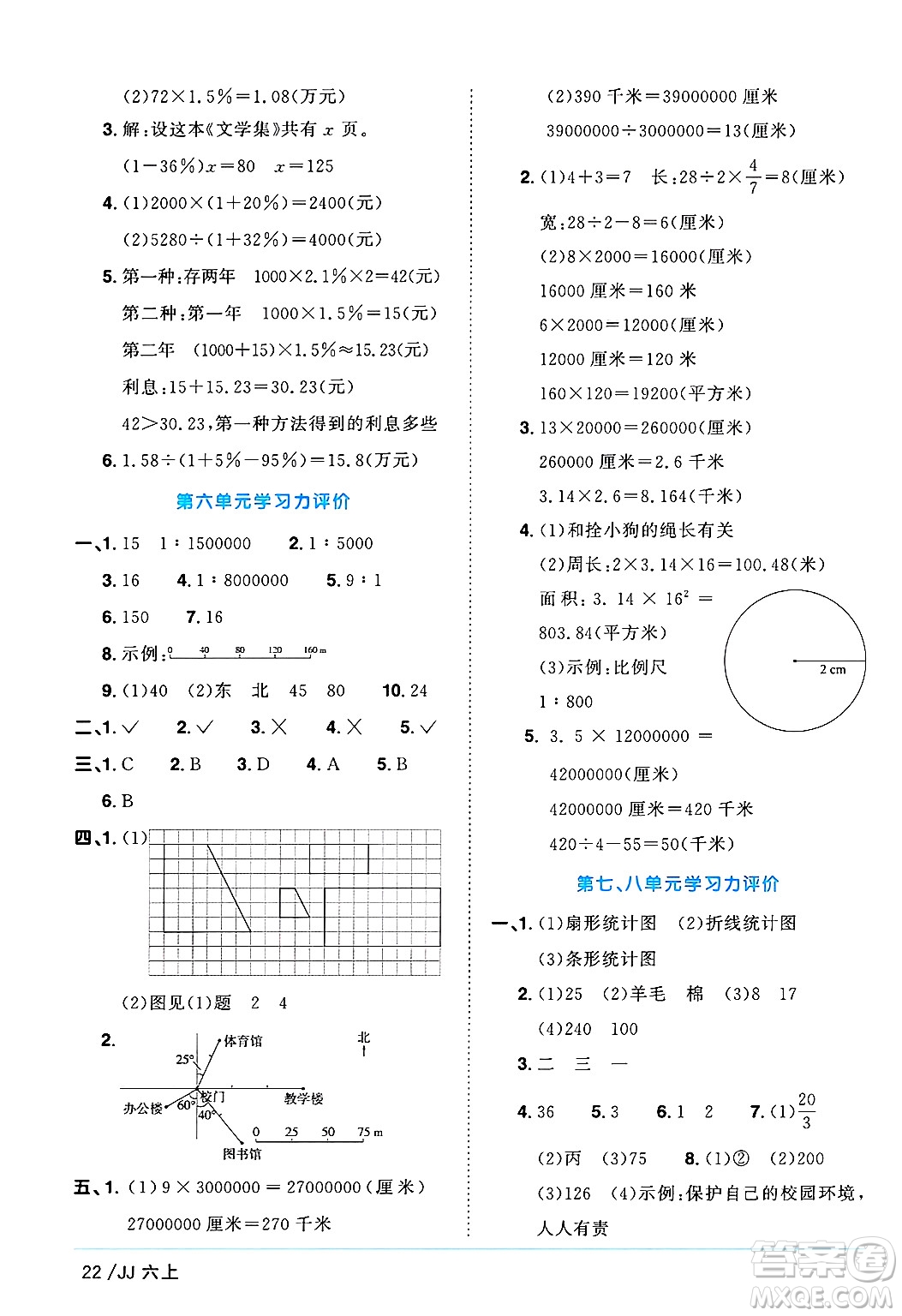 江西教育出版社2024年秋陽光同學課時優(yōu)化作業(yè)六年級數(shù)學上冊冀教版答案