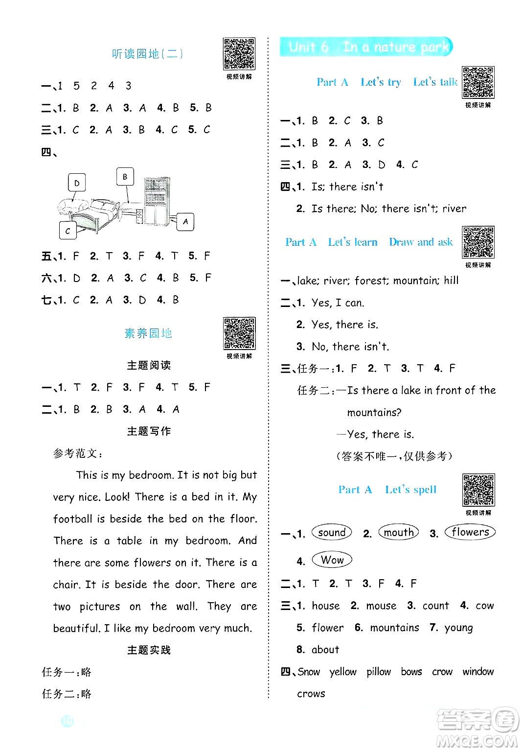 江西教育出版社2024年秋陽光同學(xué)課時優(yōu)化作業(yè)五年級英語上冊人教PEP版答案