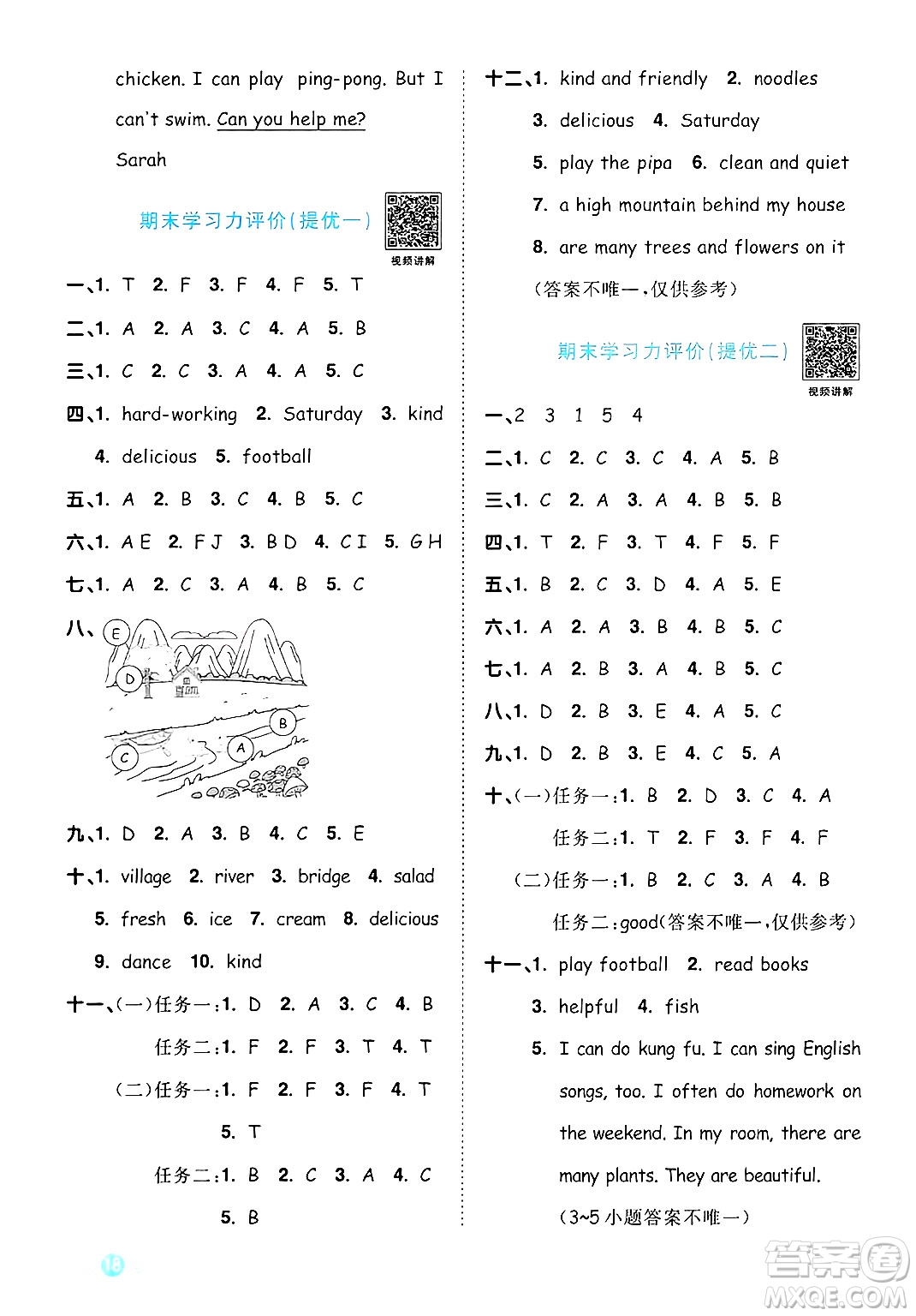 江西教育出版社2024年秋陽光同學(xué)課時優(yōu)化作業(yè)五年級英語上冊人教PEP版答案