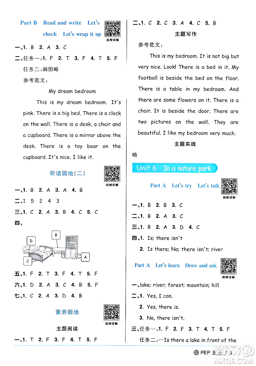 甘肅少年兒童出版社2024年秋陽光同學(xué)課時(shí)優(yōu)化作業(yè)五年級(jí)英語上冊(cè)人教PEP版山東專版答案