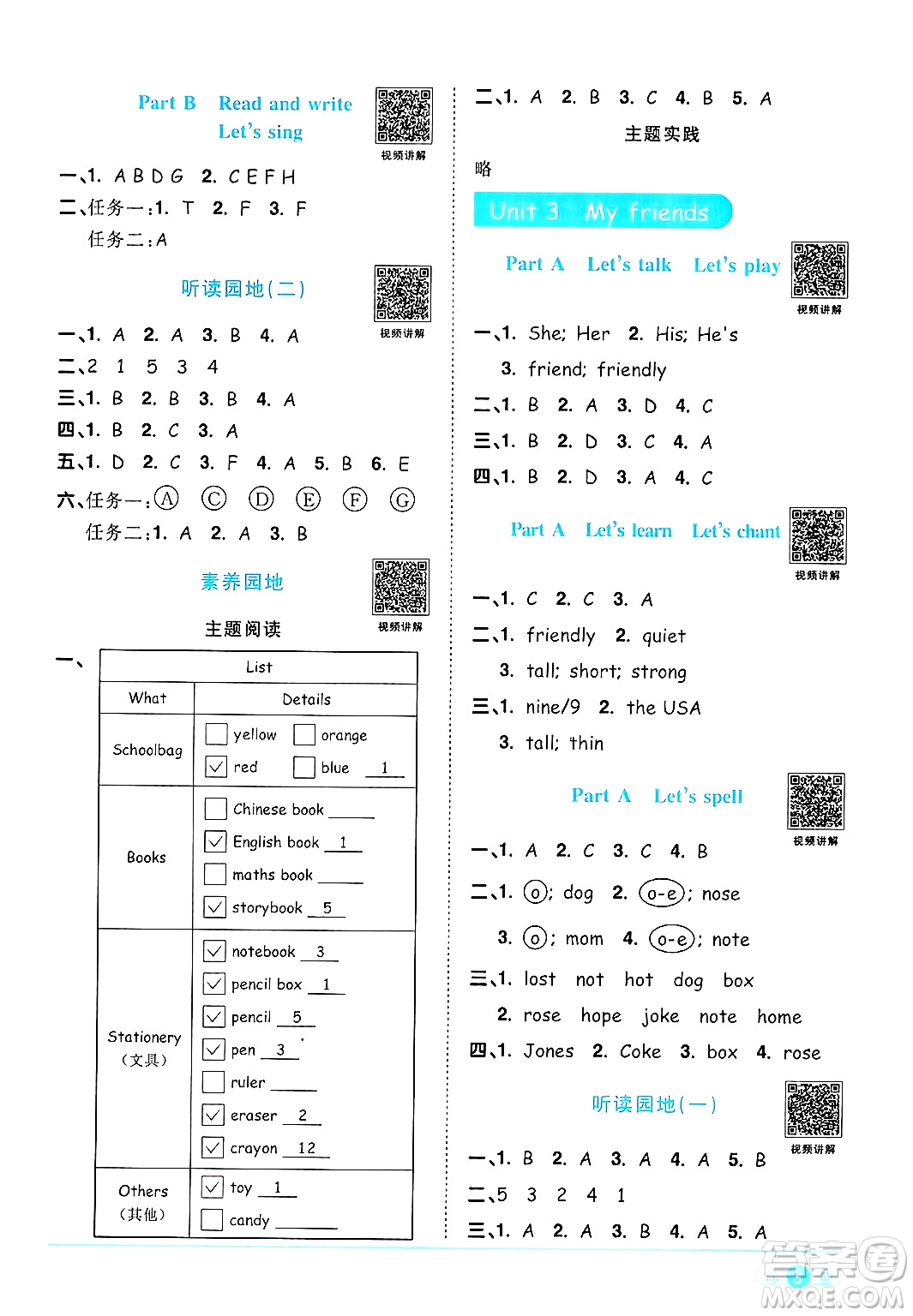 江西教育出版社2024年秋陽(yáng)光同學(xué)課時(shí)優(yōu)化作業(yè)四年級(jí)英語(yǔ)上冊(cè)人教PEP版答案