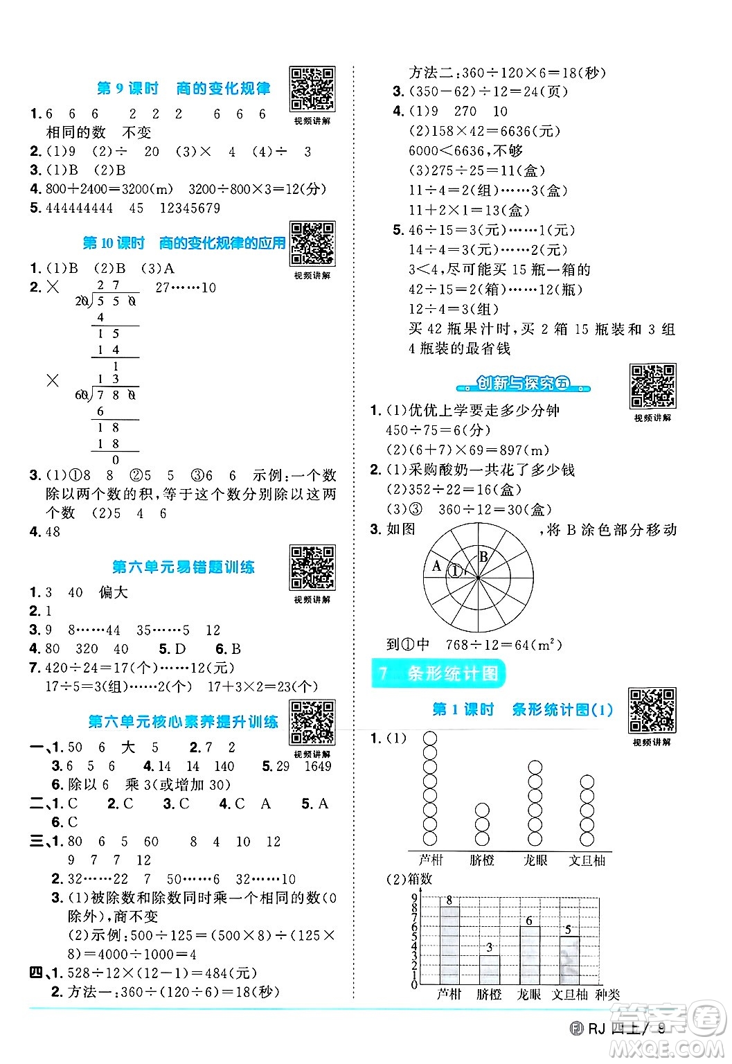 福建少年兒童出版社2024年秋陽(yáng)光同學(xué)課時(shí)優(yōu)化作業(yè)四年級(jí)數(shù)學(xué)上冊(cè)人教版福建專(zhuān)版答案