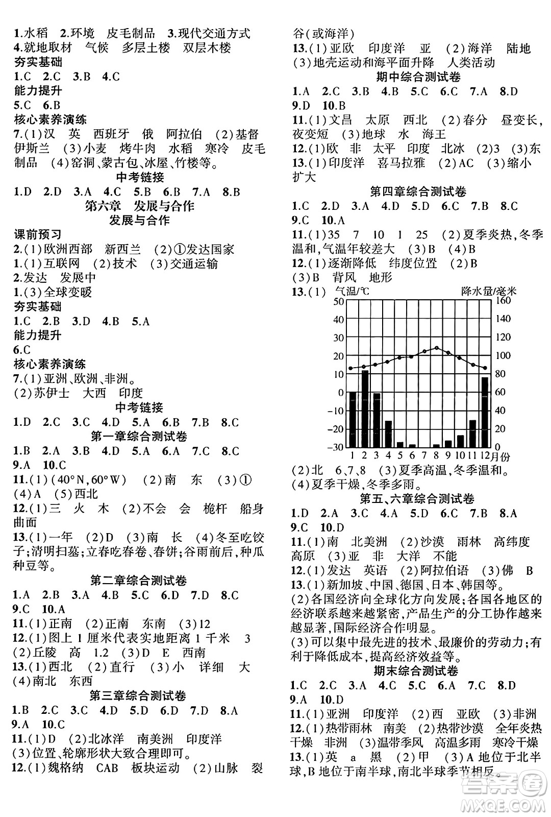 安徽大學(xué)出版社2024年秋創(chuàng)新課堂創(chuàng)新作業(yè)本七年級地理上冊人教版答案