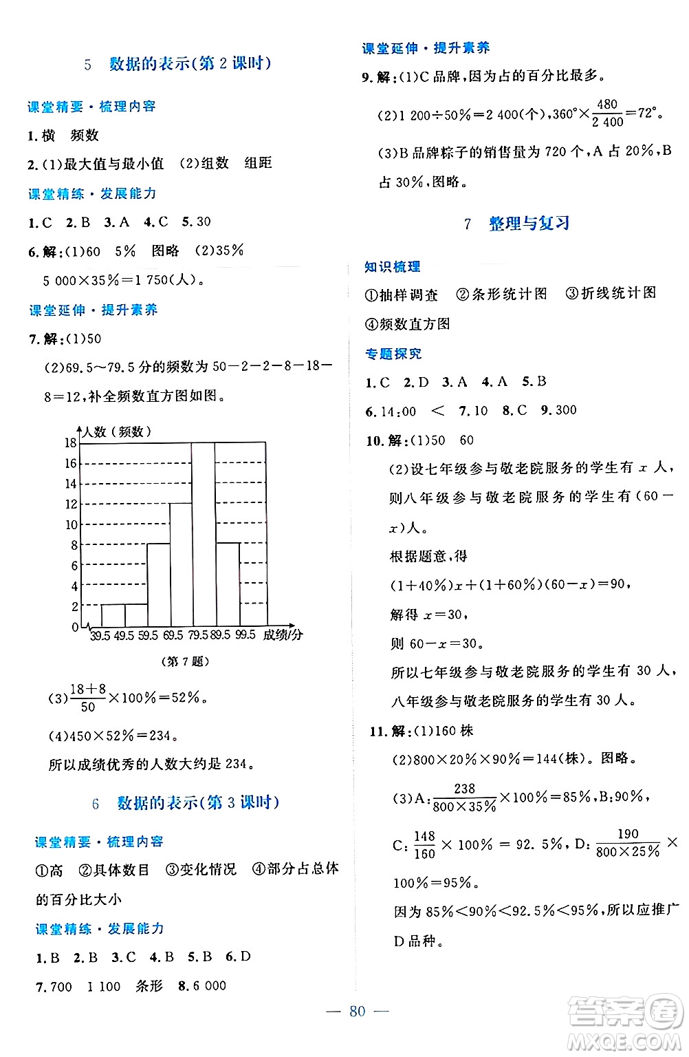 北京師范大學(xué)出版社2024年秋課堂精練七年級數(shù)學(xué)上冊北師大版山西專版答案