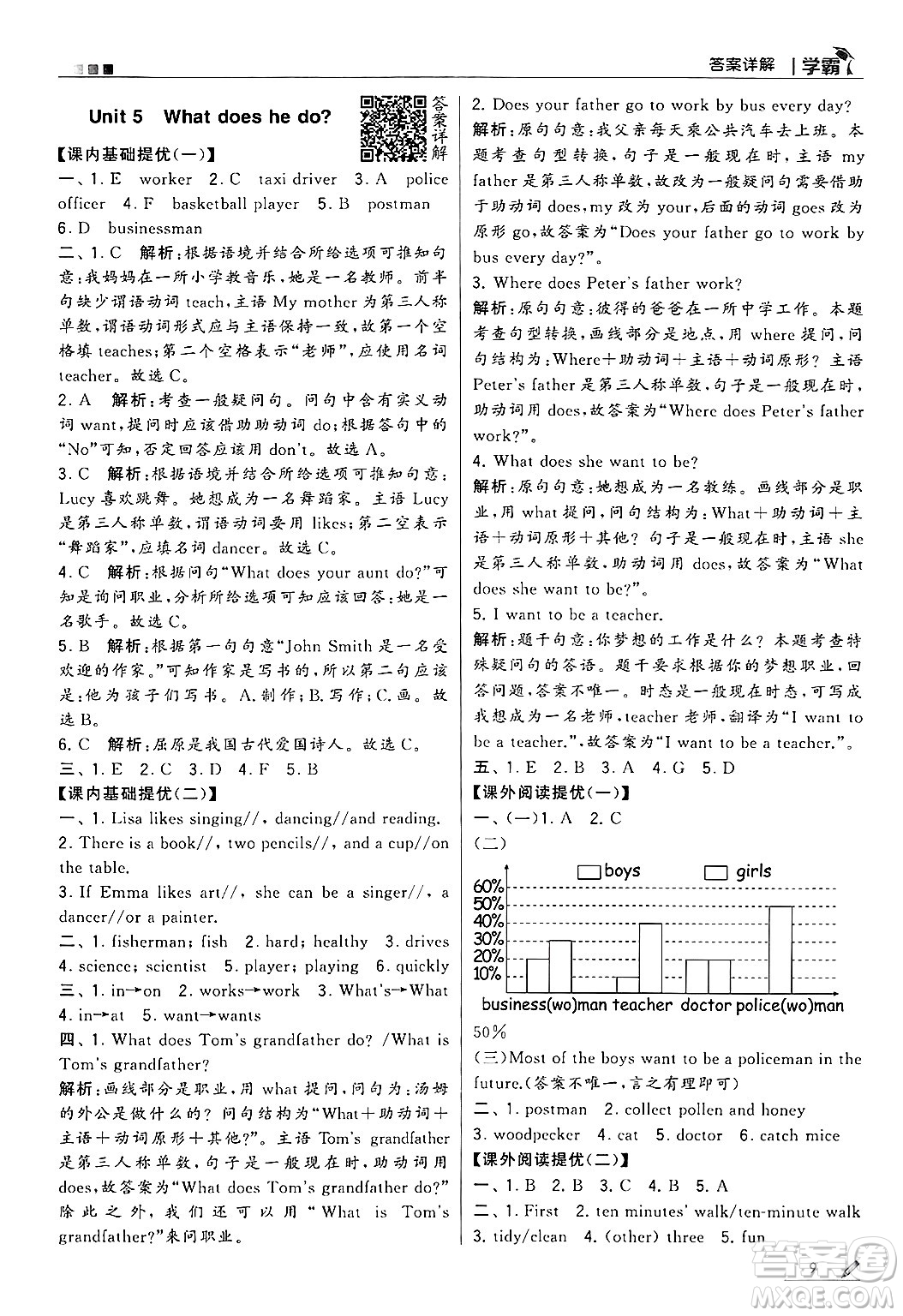 河海大學出版社2024年秋5星學霸六年級英語上冊人教版答案