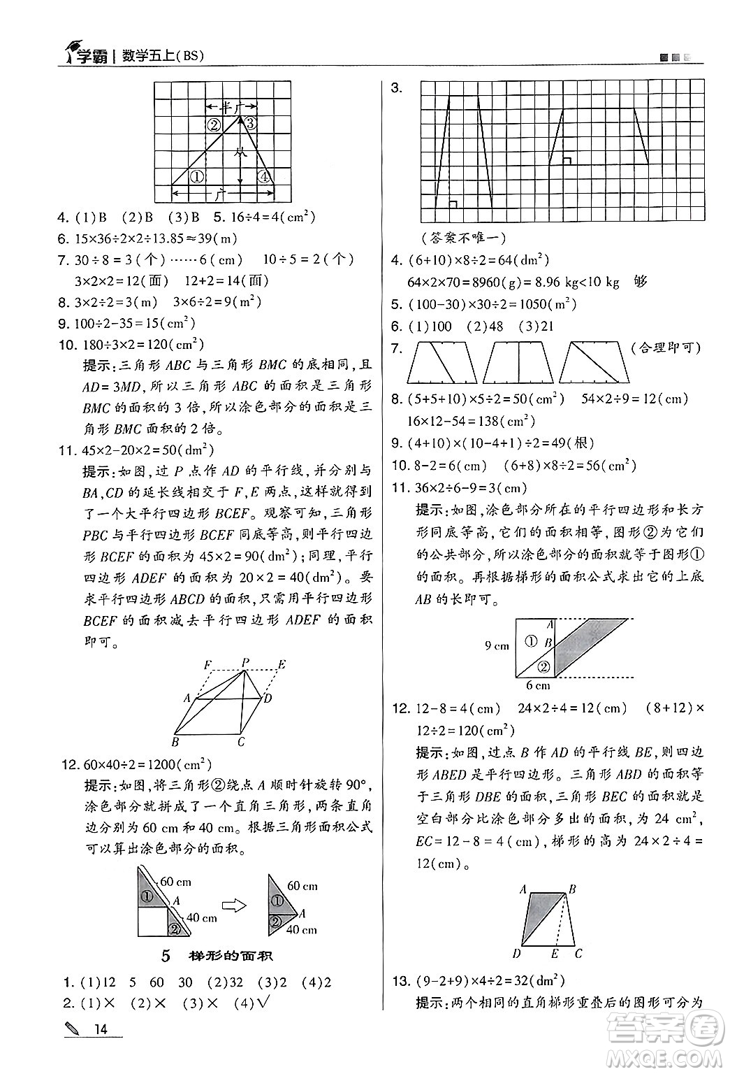 河海大學出版社2024年秋5星學霸五年級數(shù)學上冊北師大版答案