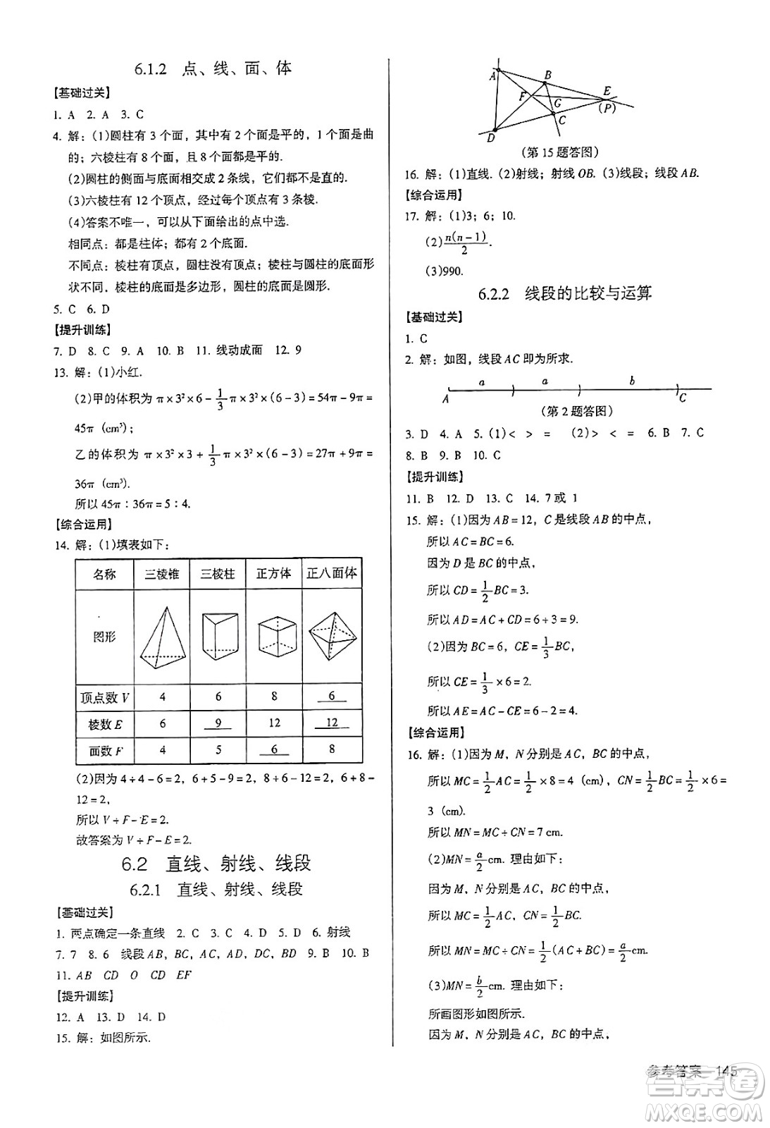 廣東經(jīng)濟(jì)出版社2024年秋全優(yōu)點(diǎn)練課計(jì)劃七年級(jí)數(shù)學(xué)上冊(cè)人教版答案