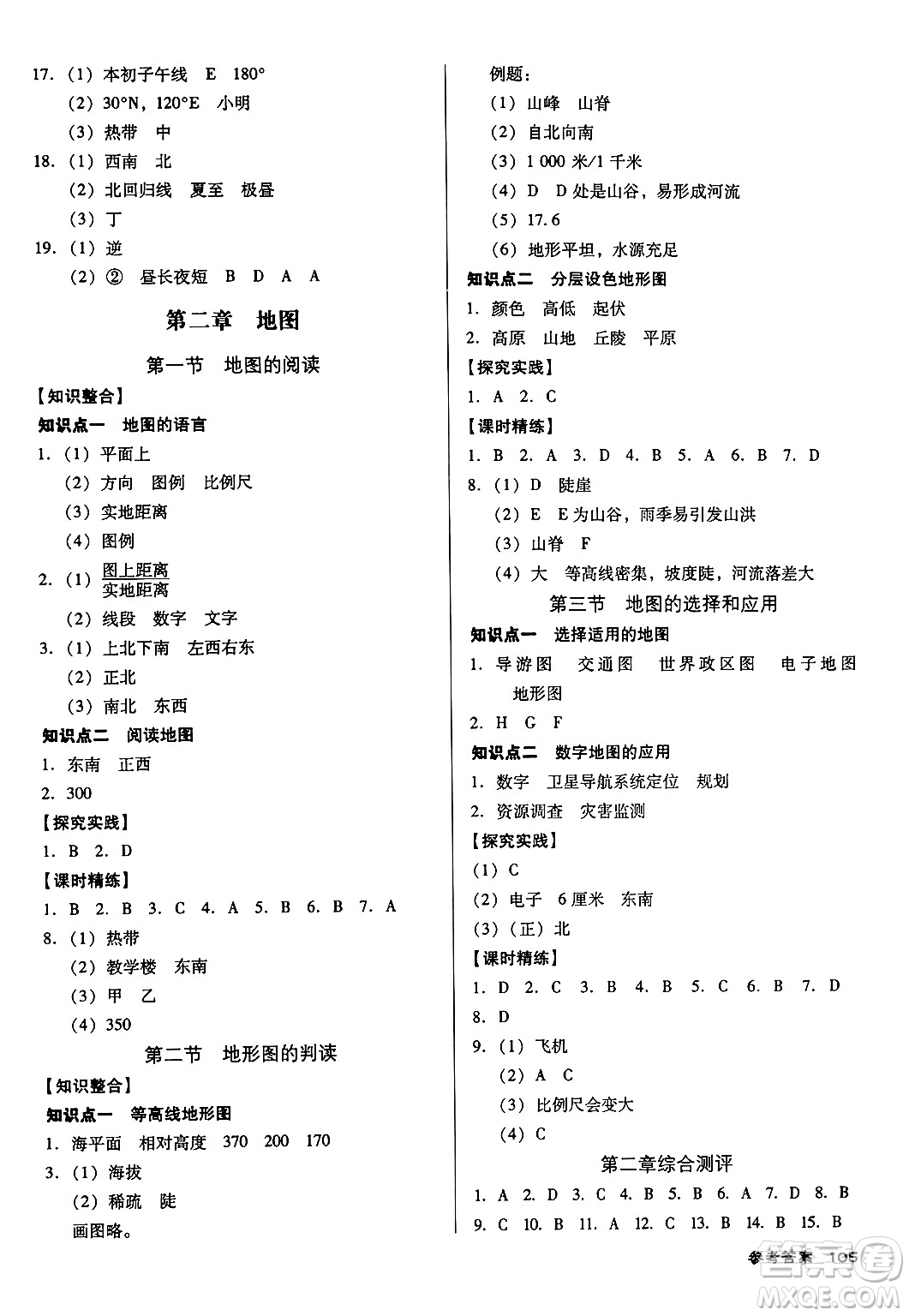 廣東經(jīng)濟出版社2024年秋全優(yōu)點練課計劃七年級地理上冊人教版答案