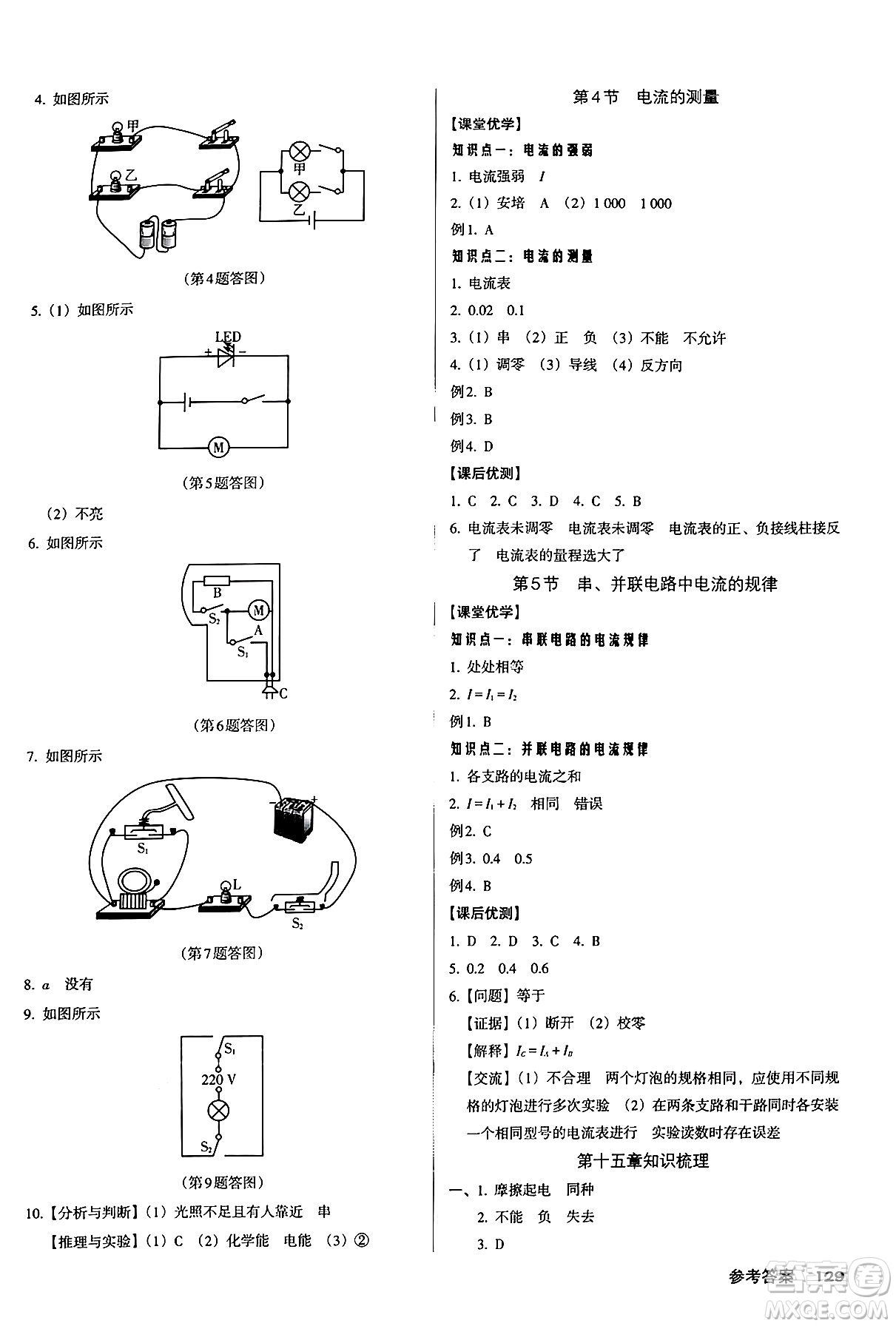 廣東經(jīng)濟(jì)出版社2024年秋全優(yōu)點(diǎn)練課計(jì)劃九年級(jí)物理上冊(cè)人教版答案