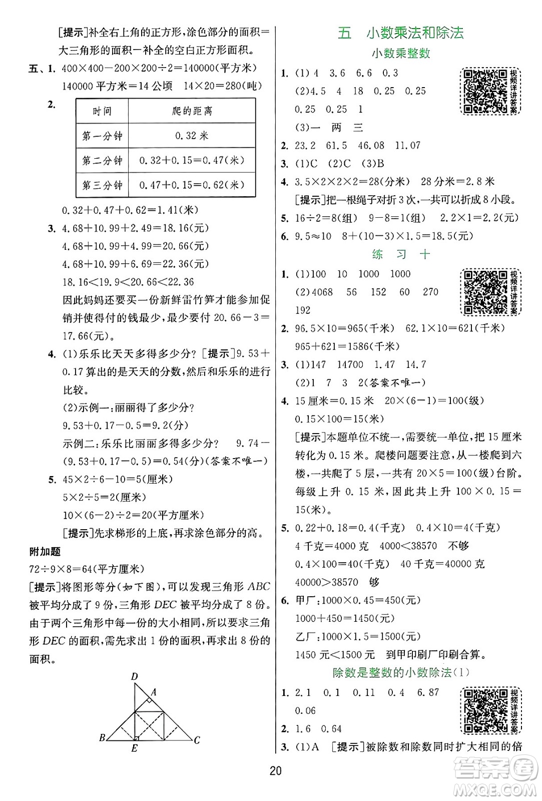 江蘇人民出版社2024年秋春雨教育實驗班提優(yōu)訓(xùn)練五年級數(shù)學(xué)上冊蘇教版江蘇專版答案