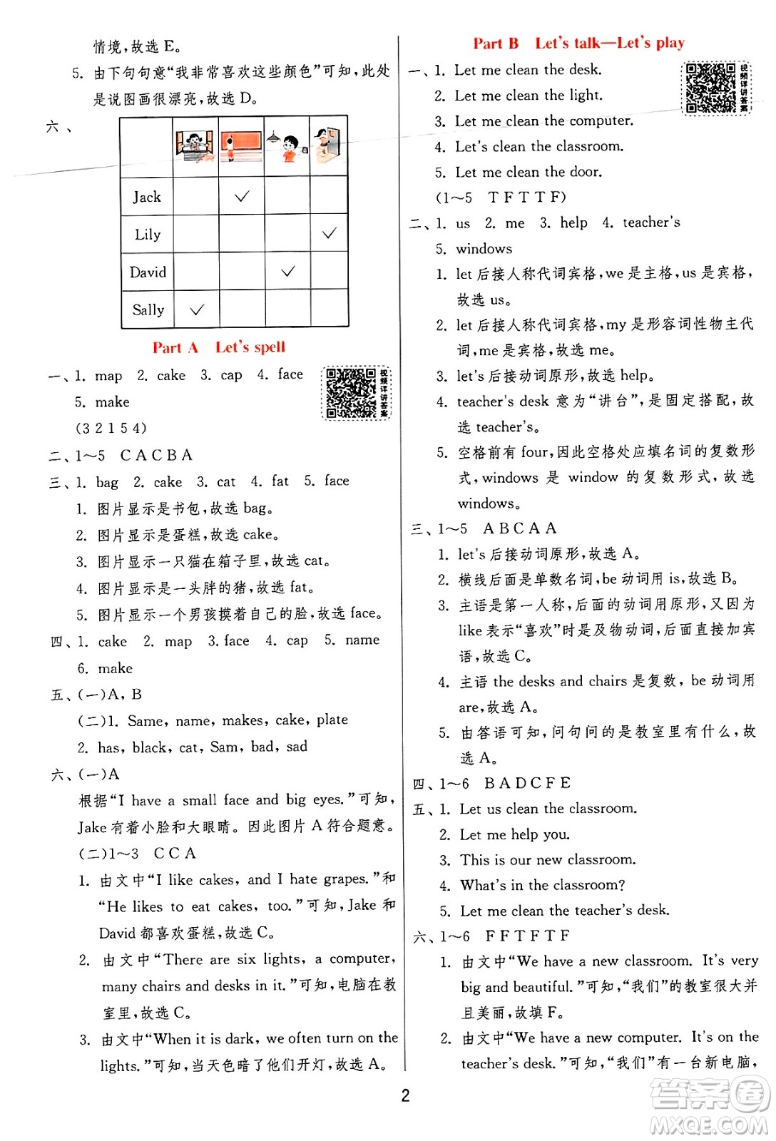 江蘇人民出版社2024年秋春雨教育實(shí)驗(yàn)班提優(yōu)訓(xùn)練四年級(jí)英語(yǔ)上冊(cè)人教PEP版答案