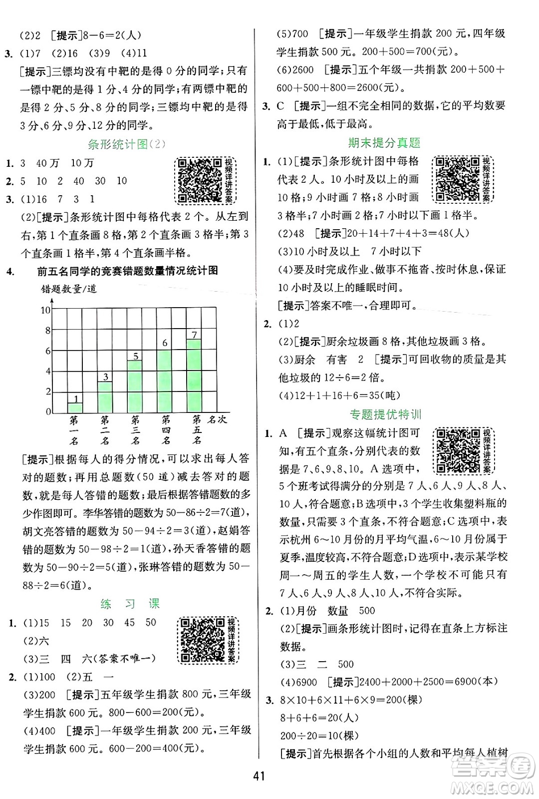 江蘇人民出版社2024年秋春雨教育實驗班提優(yōu)訓(xùn)練四年級數(shù)學(xué)上冊人教版答案