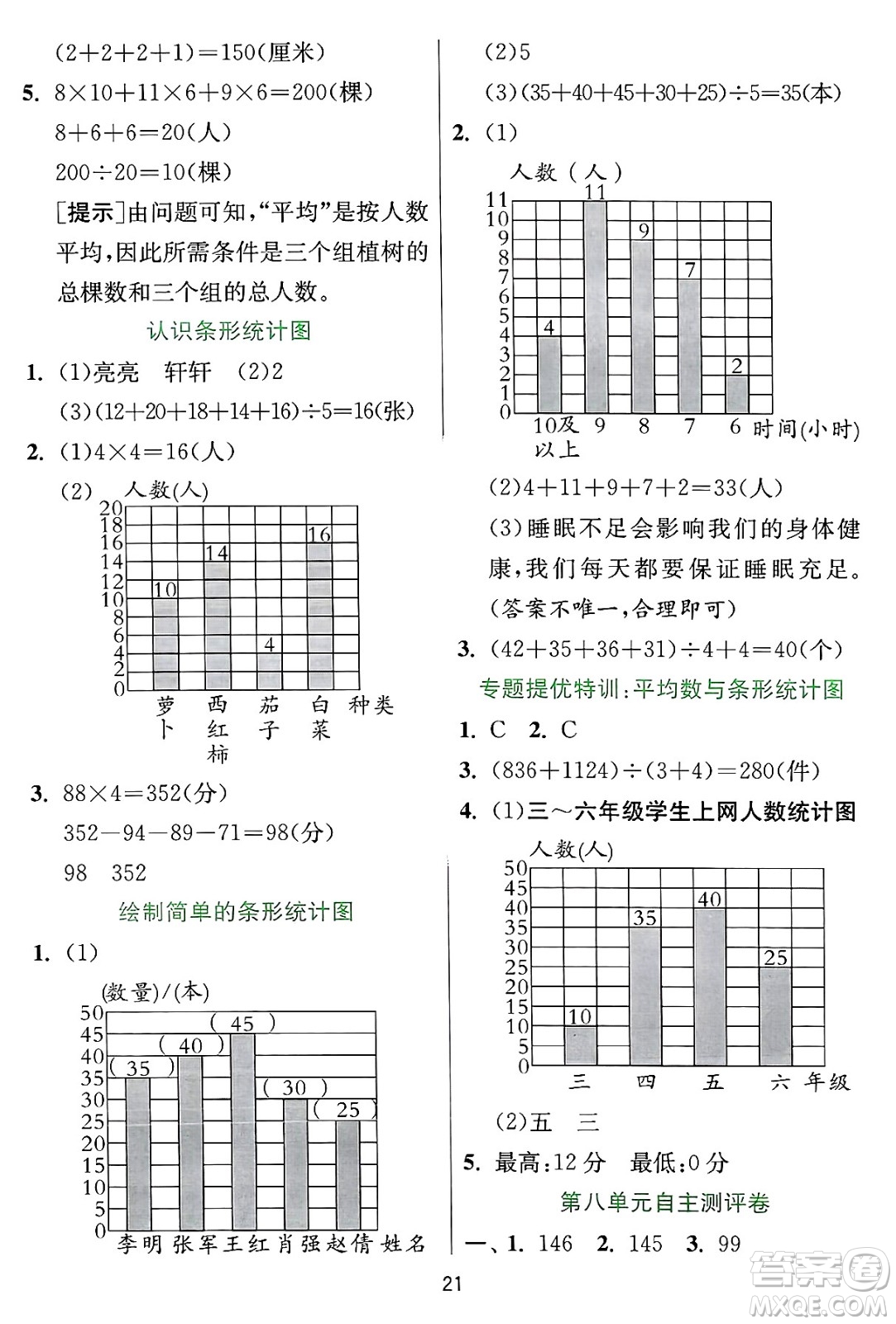 江蘇人民出版社2024年秋春雨教育實(shí)驗(yàn)班提優(yōu)訓(xùn)練四年級(jí)數(shù)學(xué)上冊(cè)冀教版河北專(zhuān)版答案