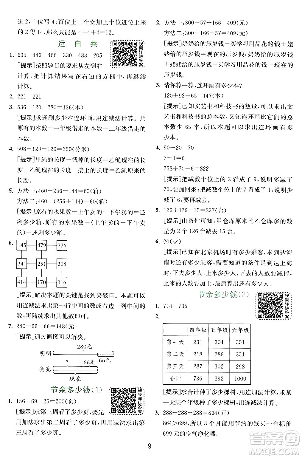 江蘇人民出版社2024年秋春雨教育實(shí)驗(yàn)班提優(yōu)訓(xùn)練三年級(jí)數(shù)學(xué)上冊(cè)北師大版答案