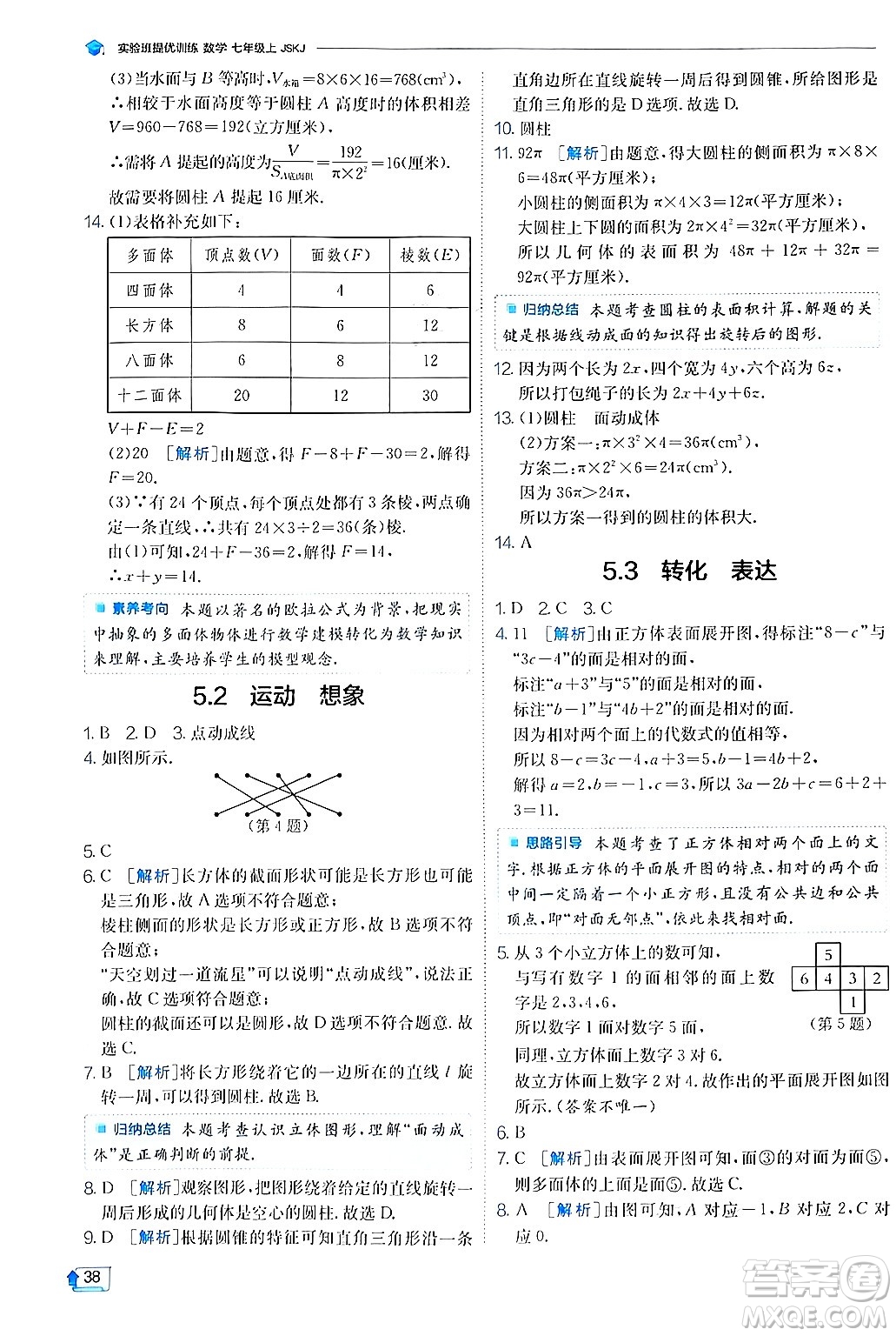 江蘇人民出版社2024年秋春雨教育實驗班提優(yōu)訓(xùn)練七年級數(shù)學(xué)上冊蘇科版答案