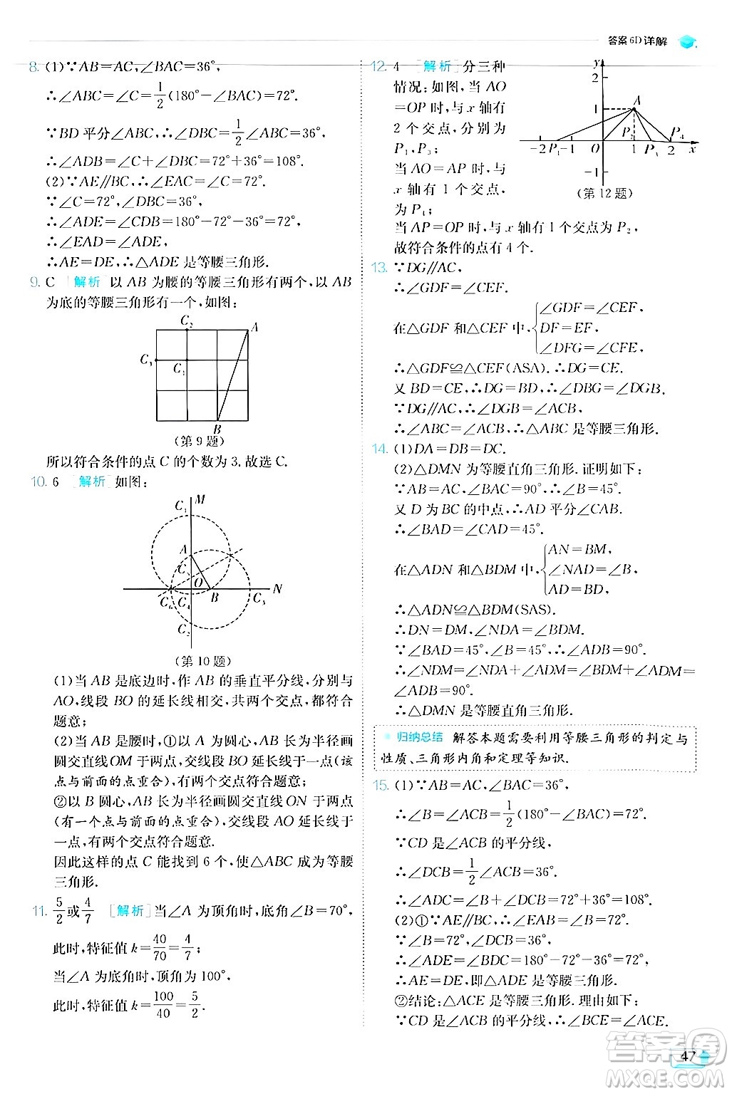 江蘇人民出版社2024年秋春雨教育實驗班提優(yōu)訓(xùn)練八年級數(shù)學(xué)上冊人教版答案