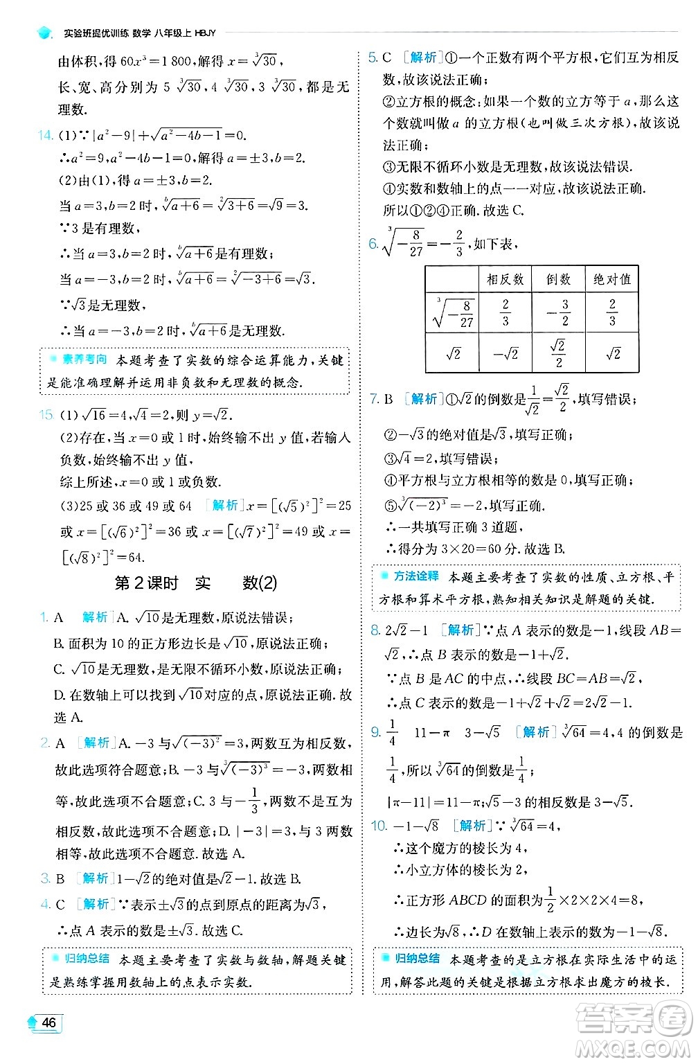 江蘇人民出版社2024年秋春雨教育實(shí)驗(yàn)班提優(yōu)訓(xùn)練八年級(jí)數(shù)學(xué)上冊(cè)冀教版答案