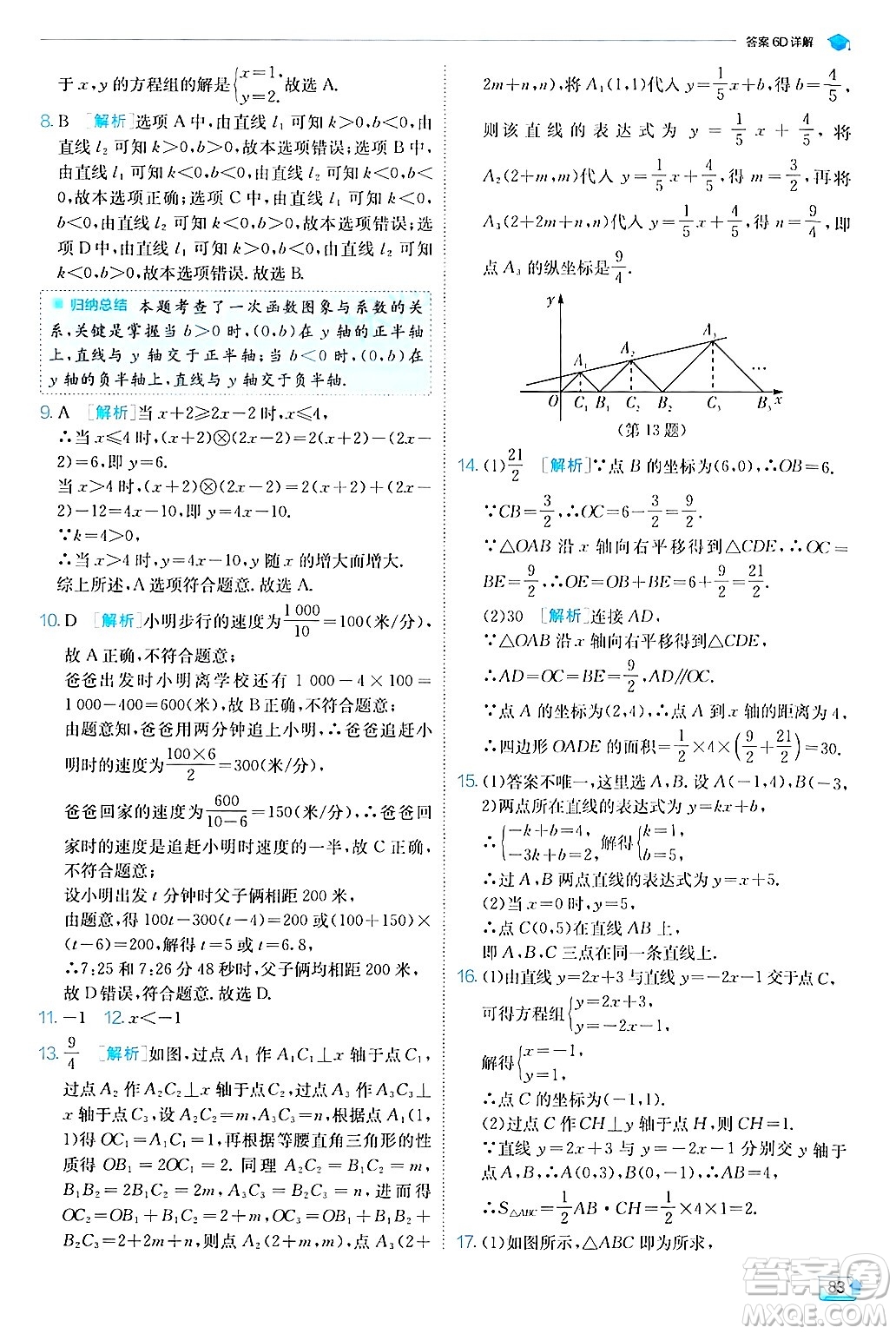 江蘇人民出版社2024年秋春雨教育實(shí)驗(yàn)班提優(yōu)訓(xùn)練八年級(jí)數(shù)學(xué)上冊(cè)滬科版答案