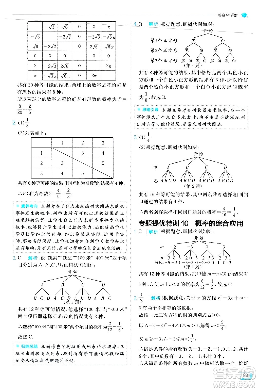 江蘇人民出版社2024年秋春雨教育實驗班提優(yōu)訓練九年級數學上冊華師版答案