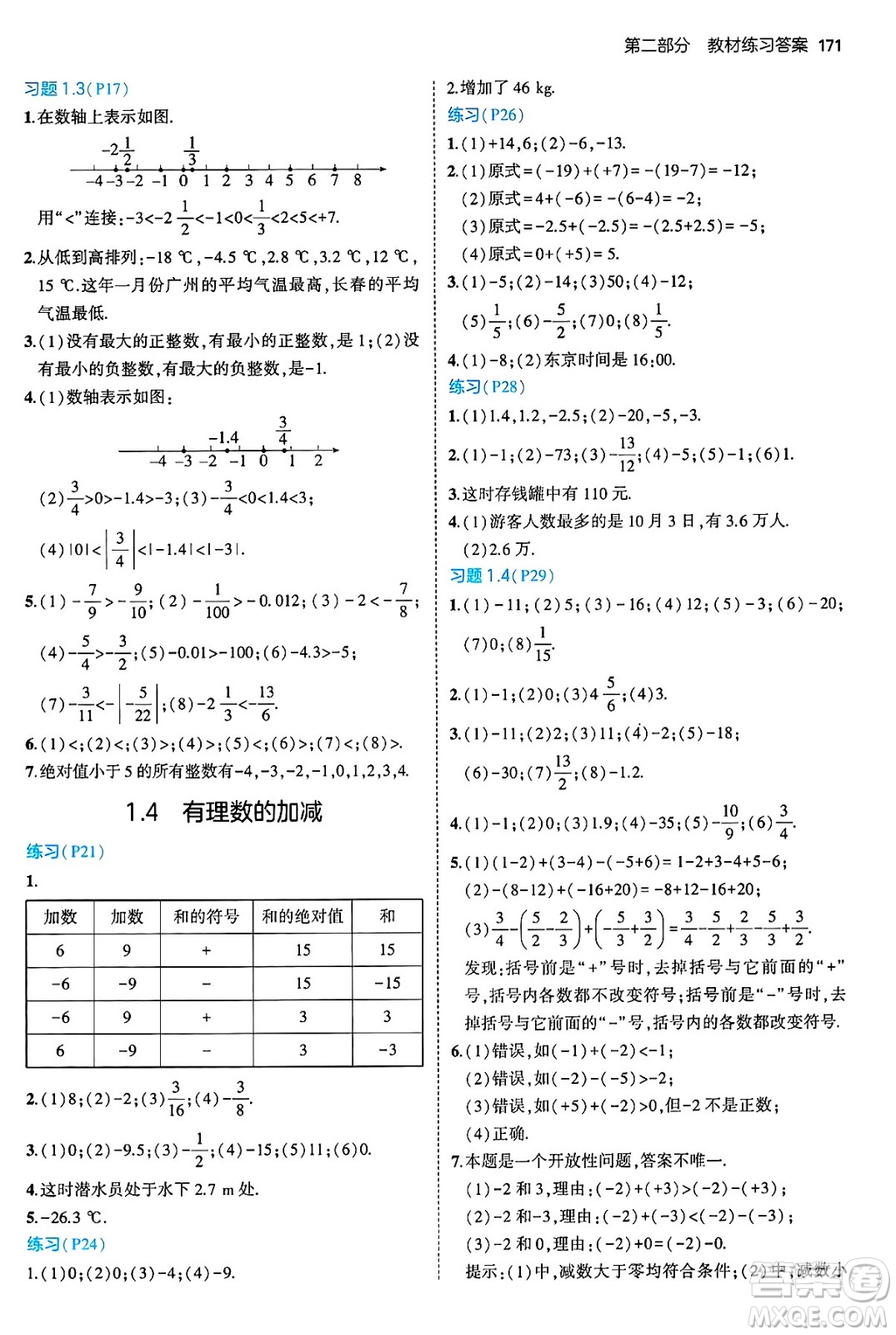 首都師范大學(xué)出版社2024年秋初中同步5年中考3年模擬七年級數(shù)學(xué)上冊滬科版答案