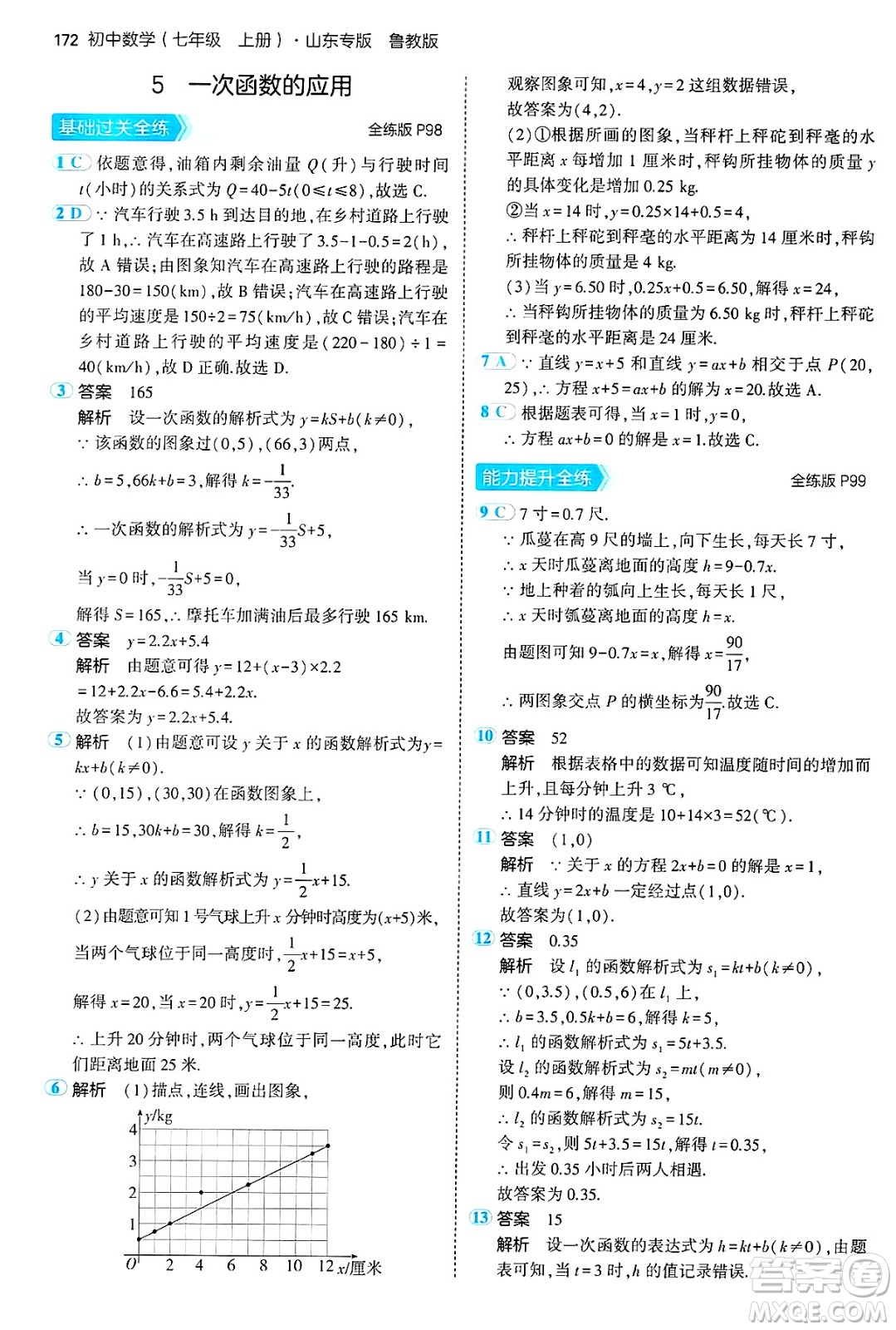 四川大學(xué)出版社2024年秋初中同步5年中考3年模擬七年級數(shù)學(xué)上冊魯教版山東專版答案