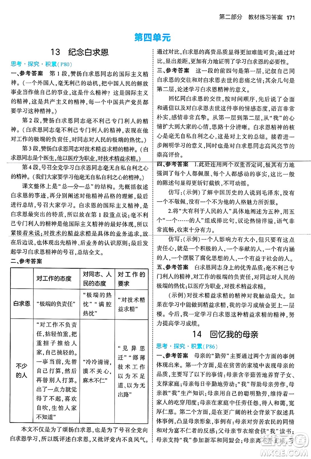 首都師范大學(xué)出版社2024年秋初中同步5年中考3年模擬七年級(jí)語(yǔ)文上冊(cè)人教版山西專版答案