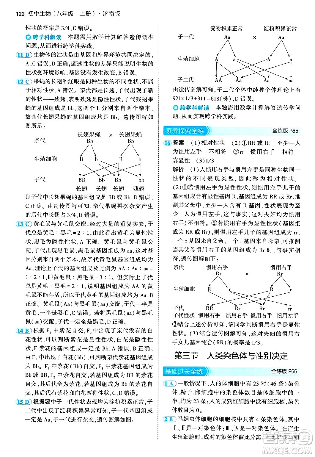 四川大學(xué)出版社2024年秋初中同步5年中考3年模擬八年級生物上冊濟(jì)南版答案