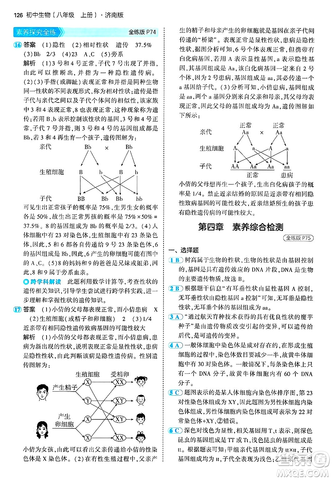 四川大學(xué)出版社2024年秋初中同步5年中考3年模擬八年級生物上冊濟(jì)南版答案