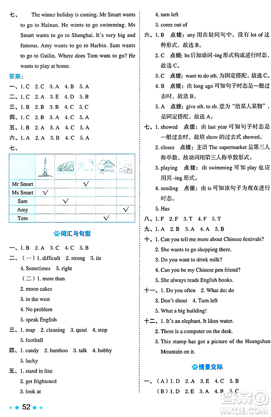 吉林教育出版社2024年秋榮德基好卷六年級(jí)英語(yǔ)上冊(cè)外研版三起點(diǎn)答案