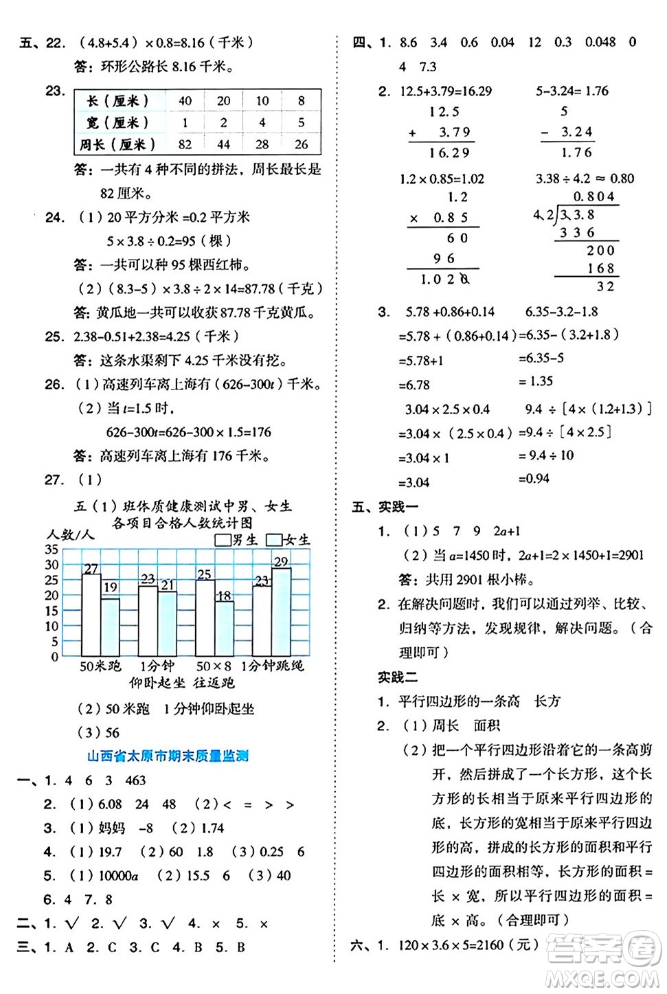 吉林教育出版社2024年秋榮德基好卷五年級數(shù)學(xué)上冊蘇教版答案