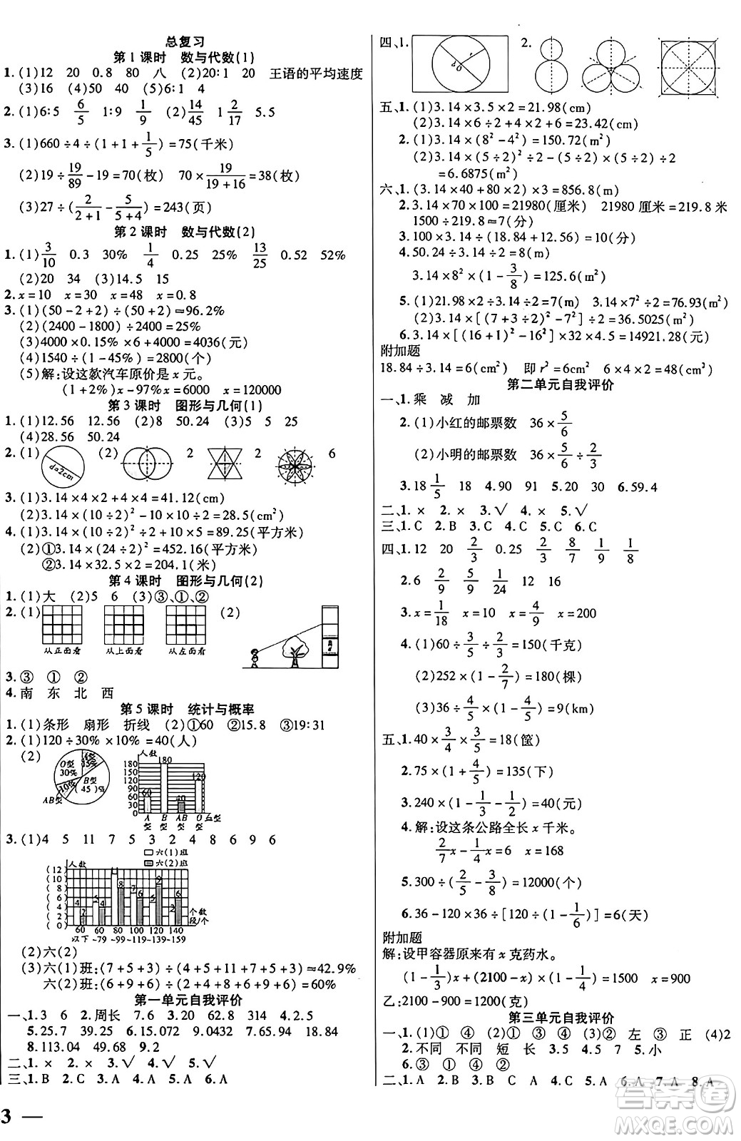 陽光出版社2024年秋揚(yáng)帆文化激活思維智能訓(xùn)練六年級數(shù)學(xué)上冊北師大版答案