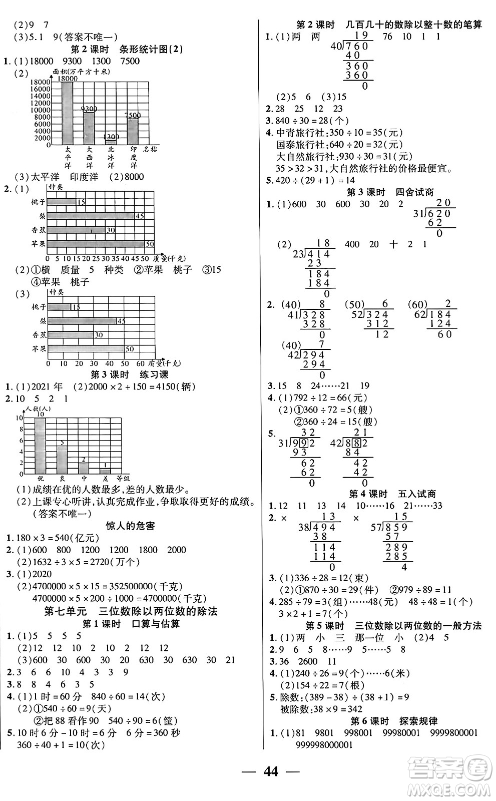 陽(yáng)光出版社2024年秋揚(yáng)帆文化激活思維智能訓(xùn)練四年級(jí)數(shù)學(xué)上冊(cè)西師版答案