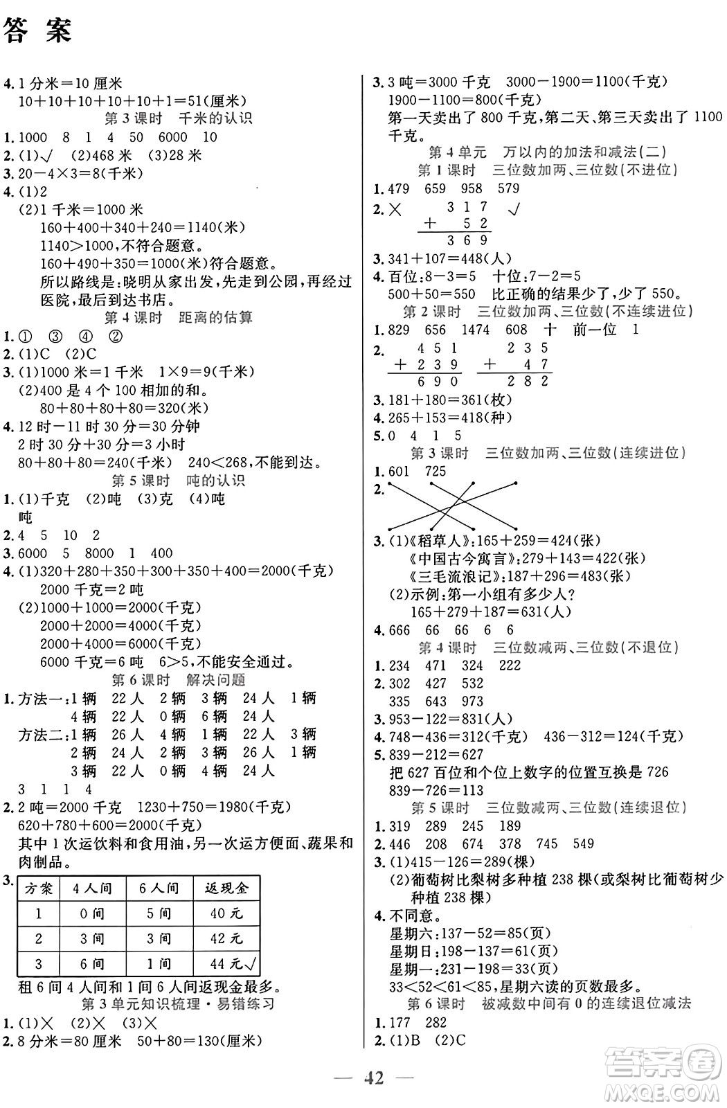 陽光出版社2024年秋揚帆文化激活思維智能訓(xùn)練三年級數(shù)學(xué)上冊人教版答案