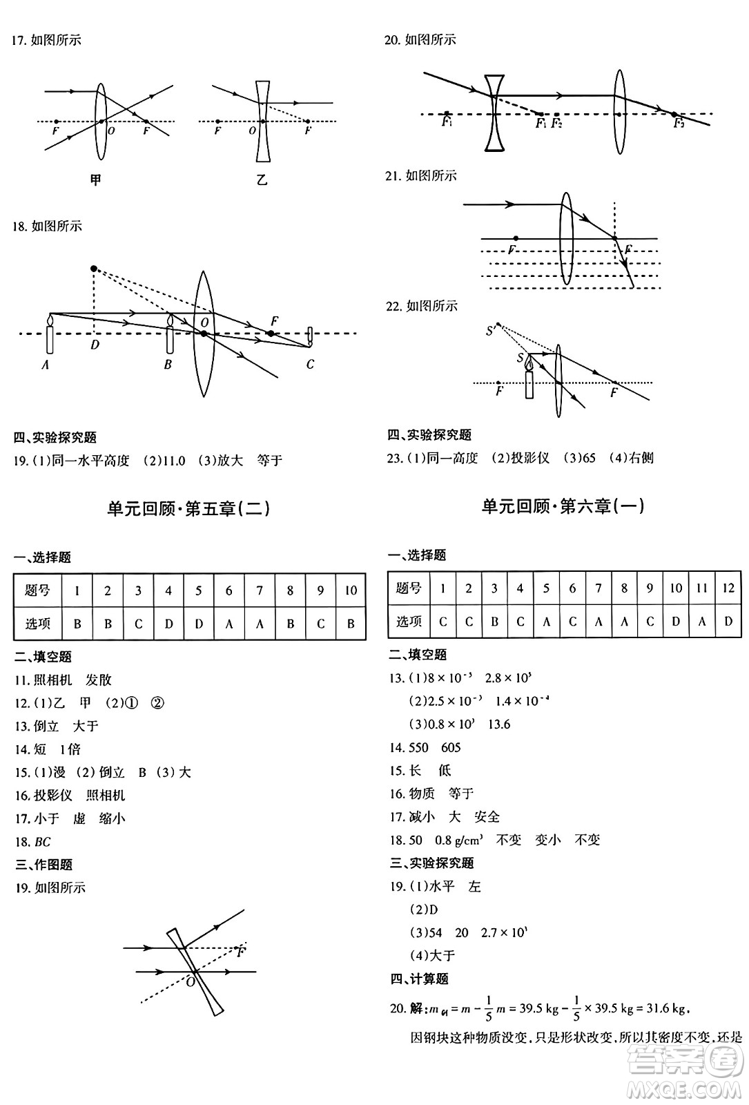 新疆青少年出版社2024年秋優(yōu)學1+1評價與測試八年級物理上冊通用版答案