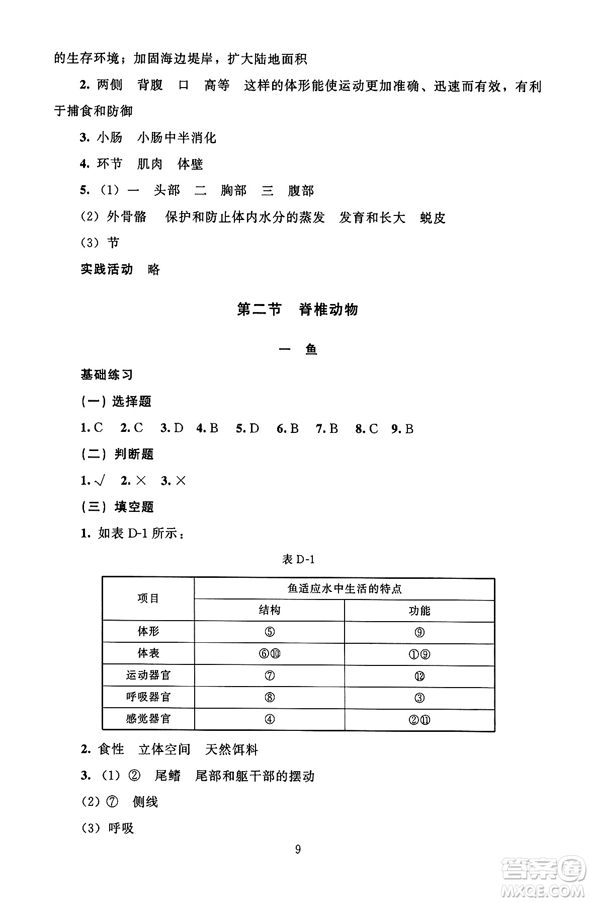 北京師范大學出版社2024年秋京師普教伴你學同步學習手冊七年級生物學上冊人教版答案