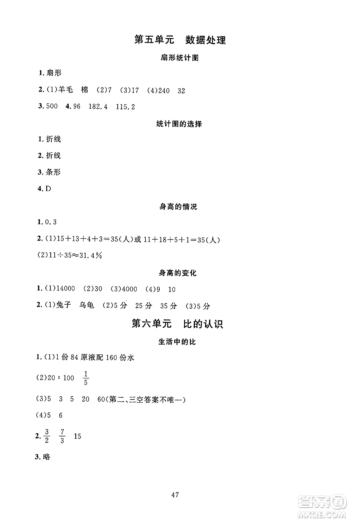 北京師范大學(xué)出版社2024年秋京師普教伴你學(xué)同步學(xué)習(xí)手冊(cè)六年級(jí)數(shù)學(xué)上冊(cè)北師大版答案