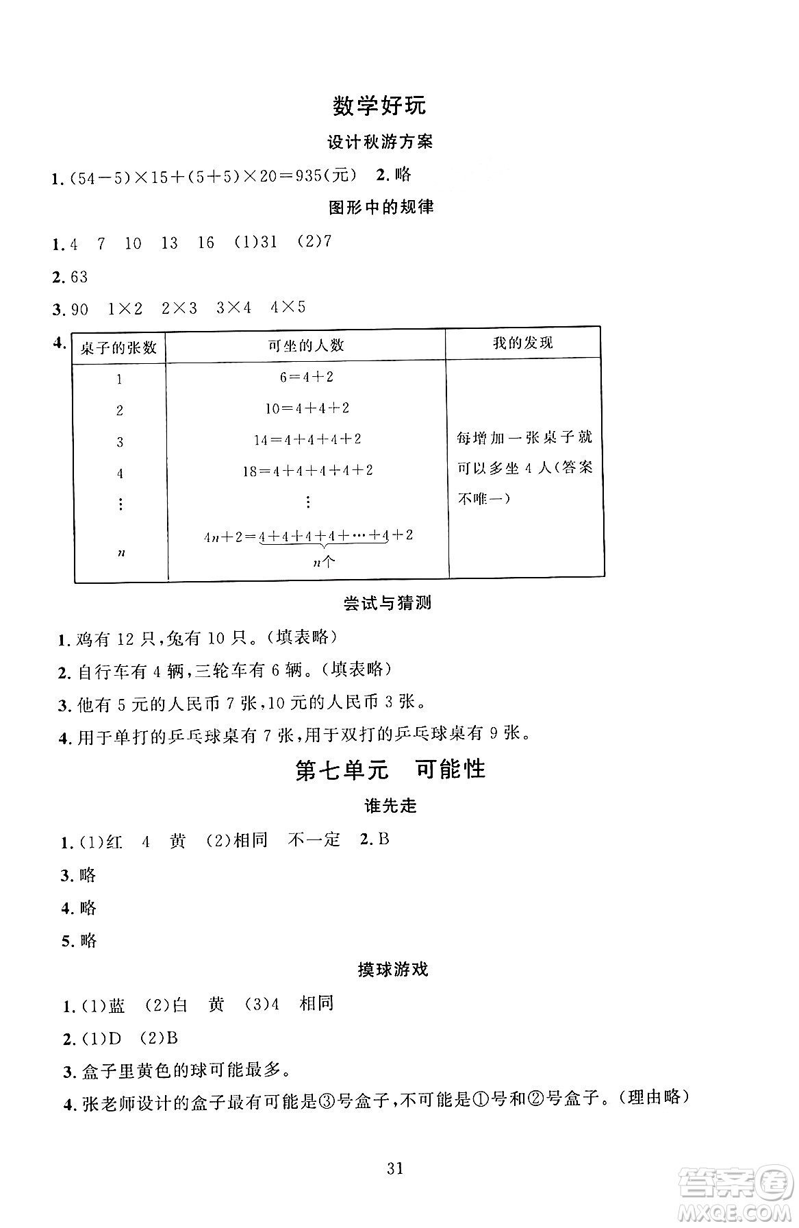 北京師范大學出版社2024年秋京師普教伴你學同步學習手冊五年級數(shù)學上冊北師大版答案