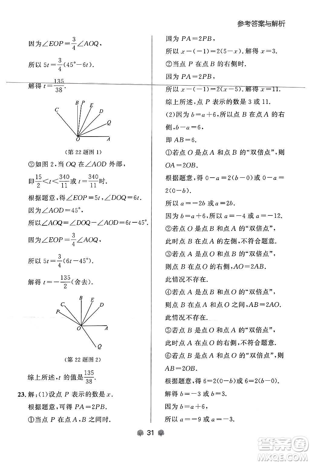 大連出版社2024年秋點石成金金牌每課通七年級數(shù)學(xué)上冊人教版遼寧專版答案