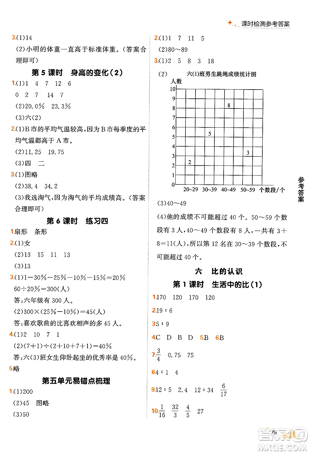 大連出版社2024年秋點石成金金牌每課通六年級數(shù)學(xué)上冊北師大版答案