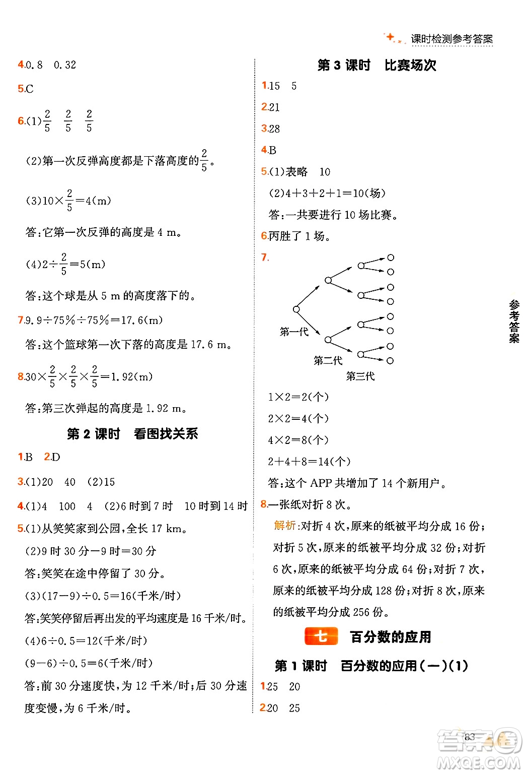 大連出版社2024年秋點石成金金牌每課通六年級數(shù)學(xué)上冊北師大版答案