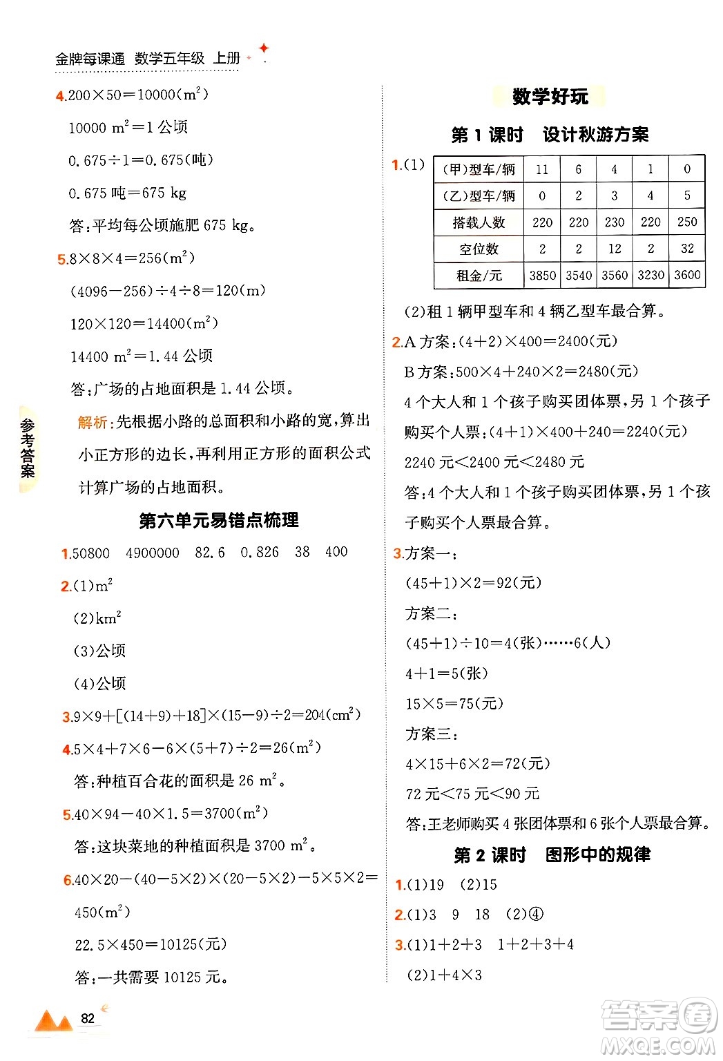 大連出版社2024年秋點石成金金牌每課通五年級數(shù)學上冊北師大版答案