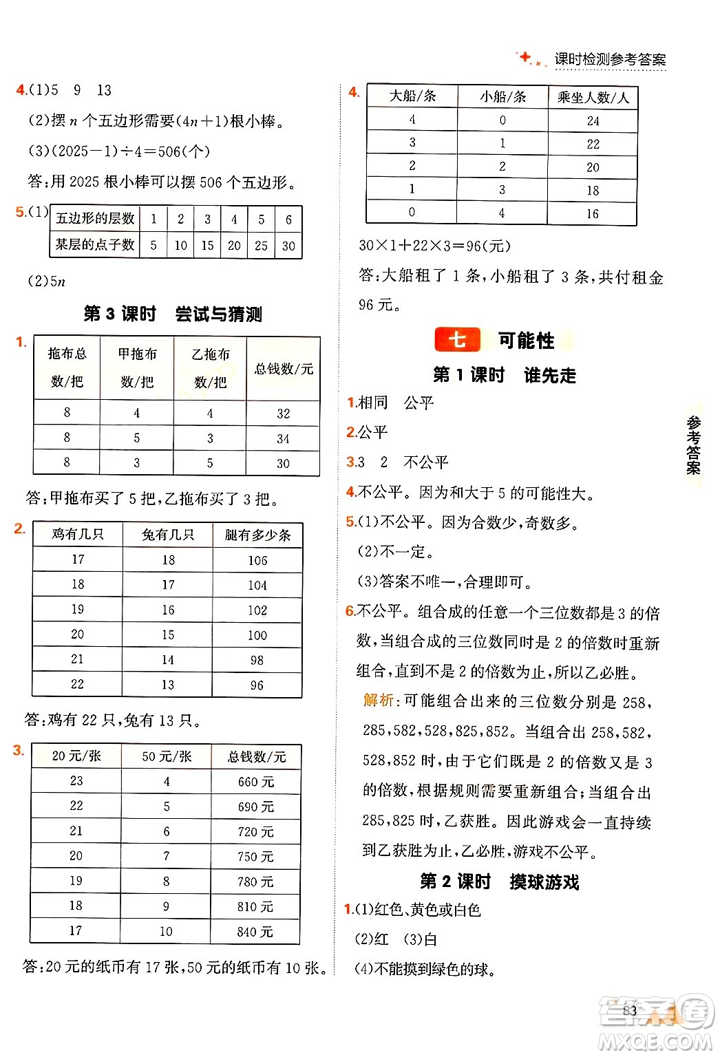 大連出版社2024年秋點石成金金牌每課通五年級數(shù)學上冊北師大版答案