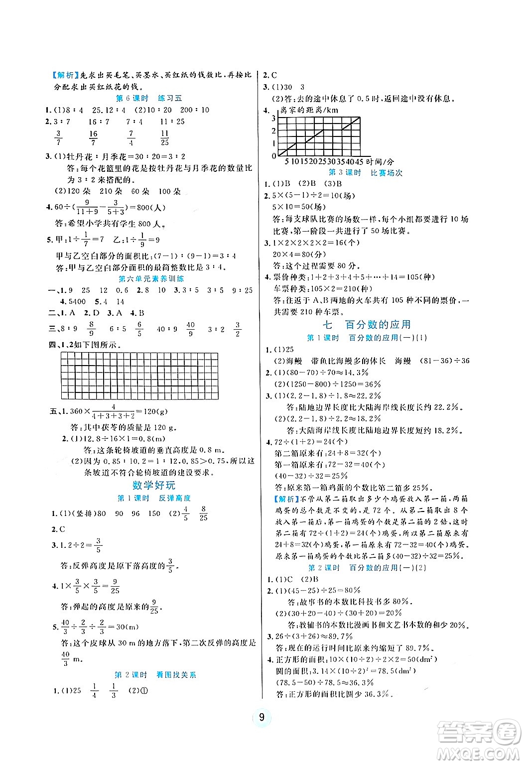 天津科學(xué)技術(shù)出版社2024年秋云頂課堂六年級(jí)數(shù)學(xué)上冊(cè)北師大版答案