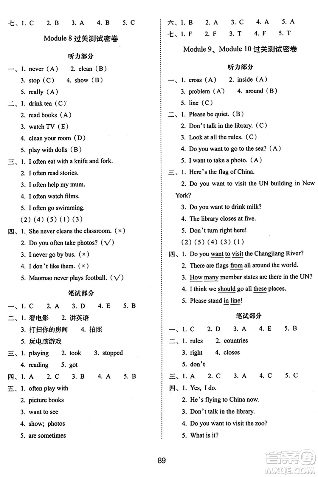 長春出版社2024年秋68所期末沖刺100分完全試卷六年級(jí)英語上冊(cè)外研版答案