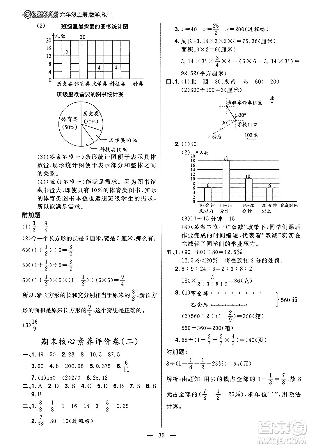 南方出版社2024秋學(xué)緣教育核心素養(yǎng)天天練六年級數(shù)學(xué)上冊人教版福建專版答案