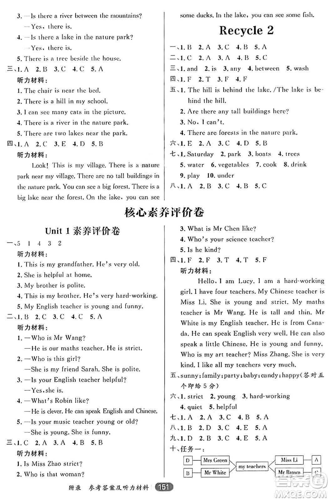 南方出版社2024秋學(xué)緣教育核心素養(yǎng)天天練五年級(jí)英語上冊人教版答案