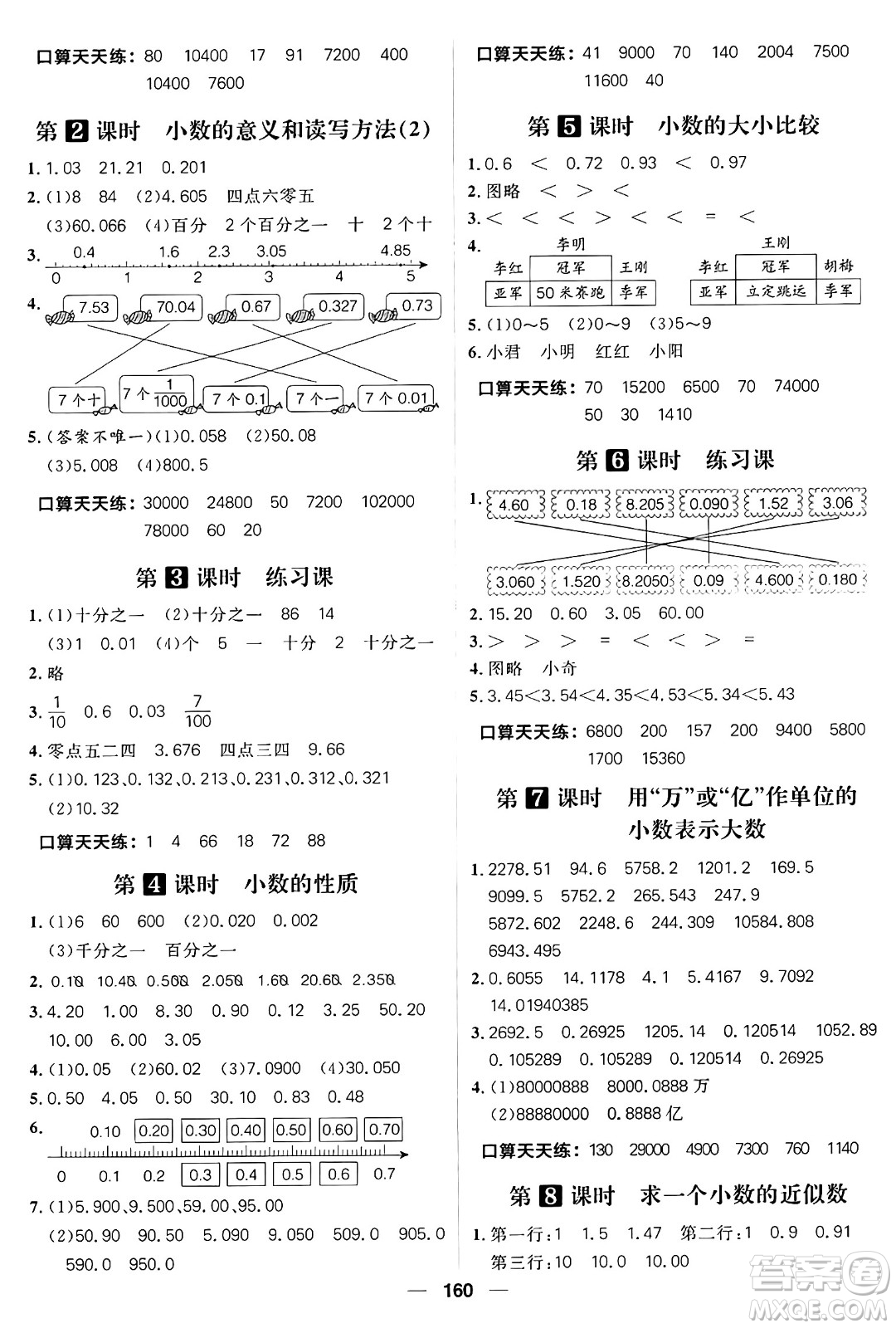 南方出版社2024秋學(xué)緣教育核心素養(yǎng)天天練五年級數(shù)學(xué)上冊蘇教版答案