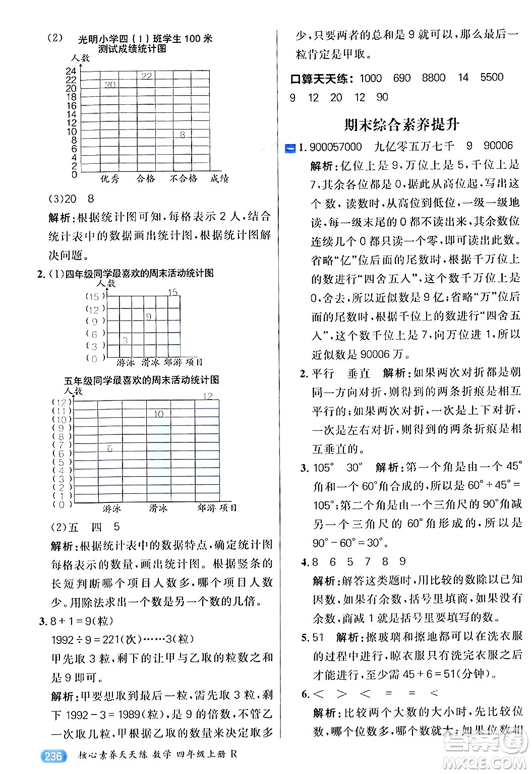 南方出版社2024秋學緣教育核心素養(yǎng)天天練四年級數(shù)學上冊人教版答案