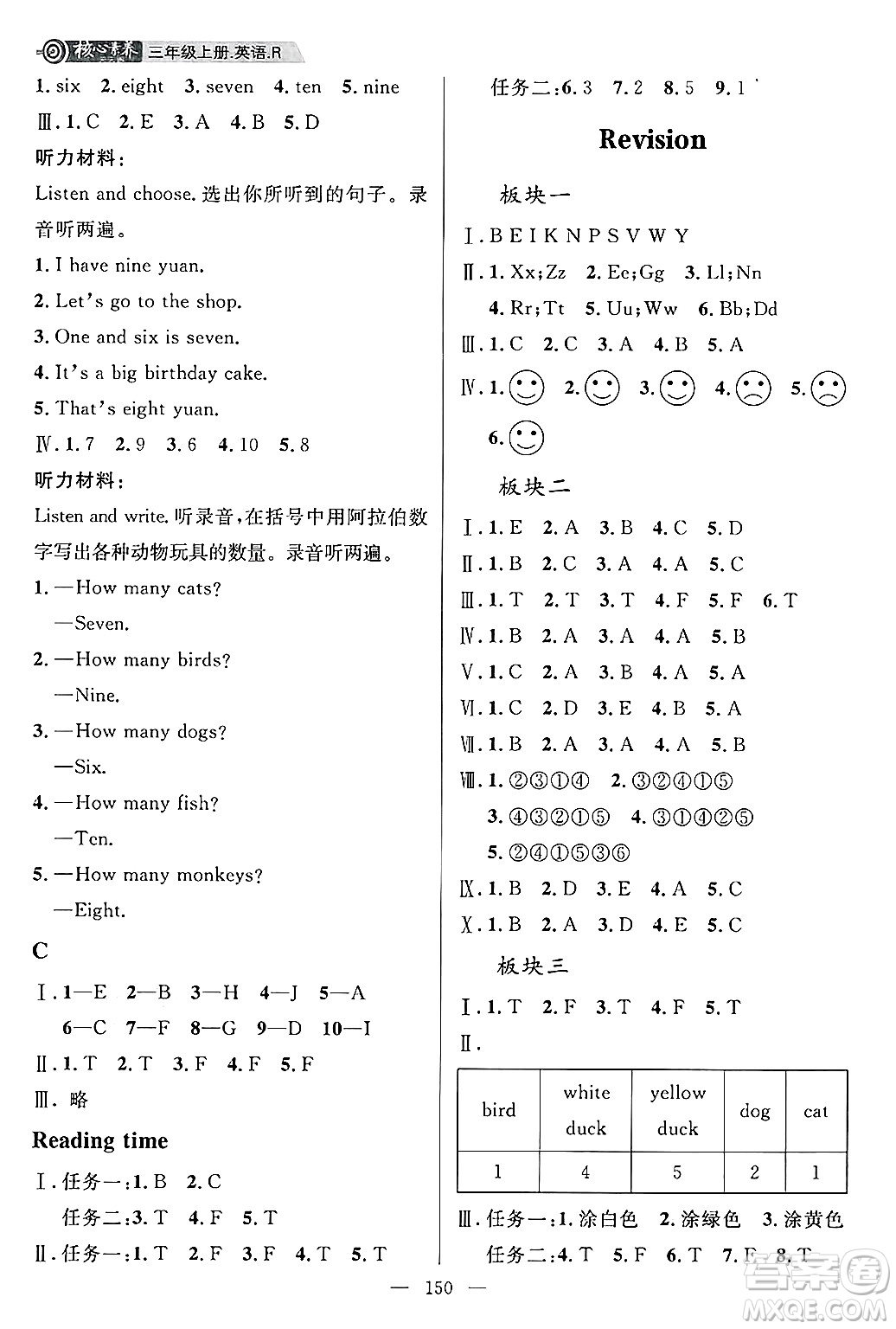 南方出版社2024秋學(xué)緣教育核心素養(yǎng)天天練三年級(jí)英語(yǔ)上冊(cè)人教版答案